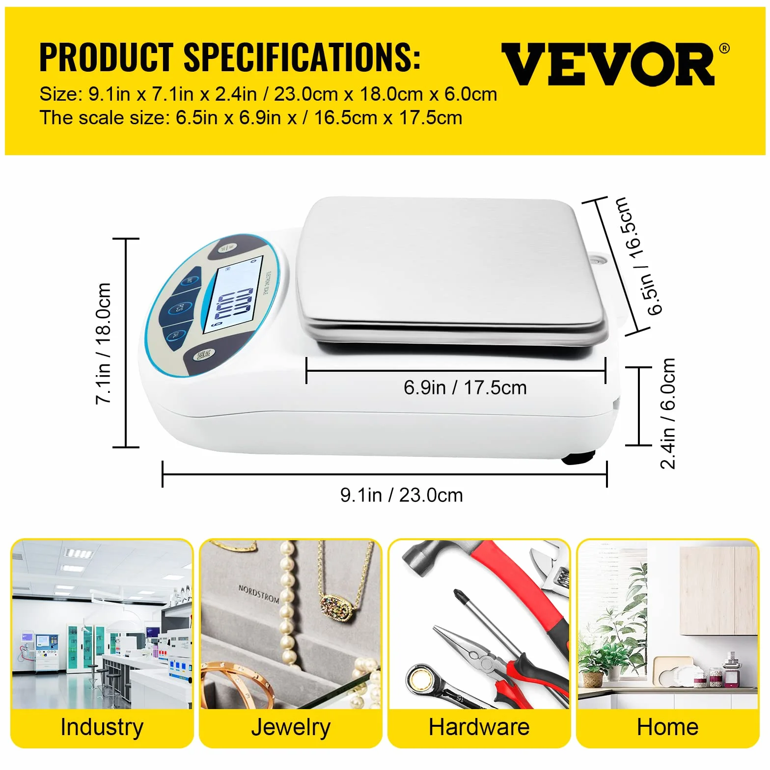 VEVOR Cyfrowa waga analityczna pojemność 5000 g dokładność 0,01 g waga laboratoryjna 13 jednostek przeliczeniowych Taca laboratoryjna 16,5 x 17,5 cm Ważenie próbek biżuterii