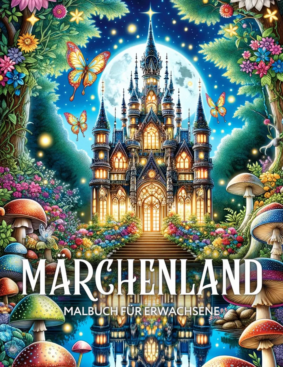 Märchenland Malbuch für Erwachsene: Fantasy Ausmalbuch mit Feenhaften Feen, Magischen Heimen und Mythischen Feenschlössern für Senioren und Jugendliche