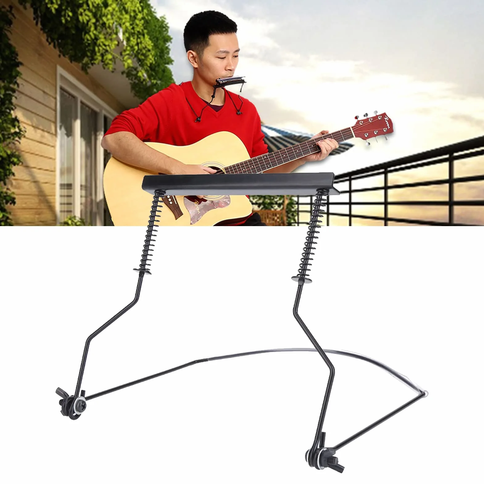 1 Szt. 10-Otworowy Uchwyt do Harmonijki, Metalowy Uchwyt na Szyjkę Harmonijki Profesjonalny Uchwyt na Szyjkę Harmonijki Regulowany Uchwyt na Szyjkę Harmonijki Wspornik Stojaka