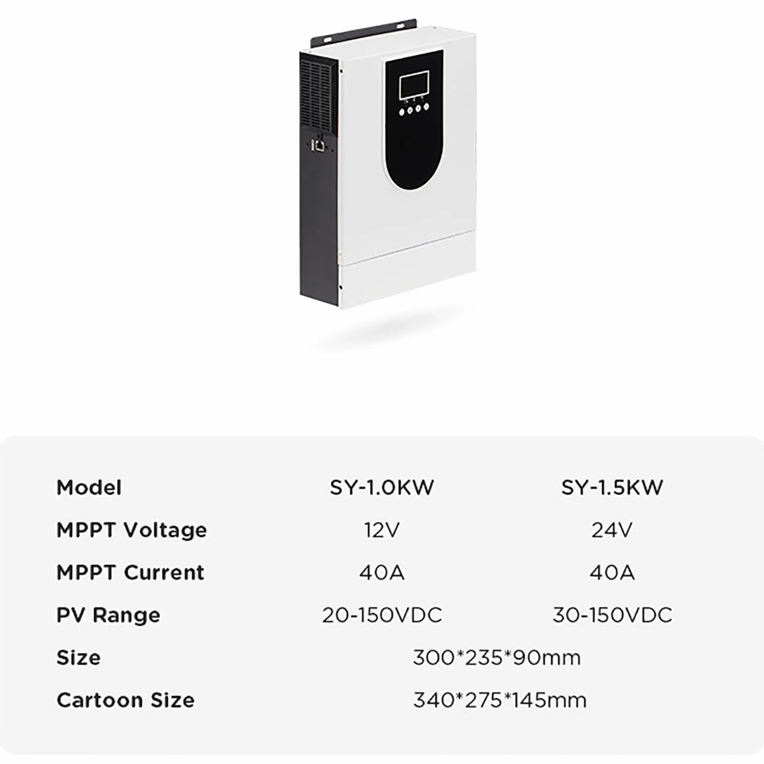Hybrydowy falownik solarny (1,0-10,2 kW), czysty inwerter sinusoidalny 12 V, 24 V, 48 V, hybrydowa ładowarka off-grid, wyświetlacz LCD, z kontrolerem ładowania solarnego MPPT 40/80/120/160 A, DC12 V
