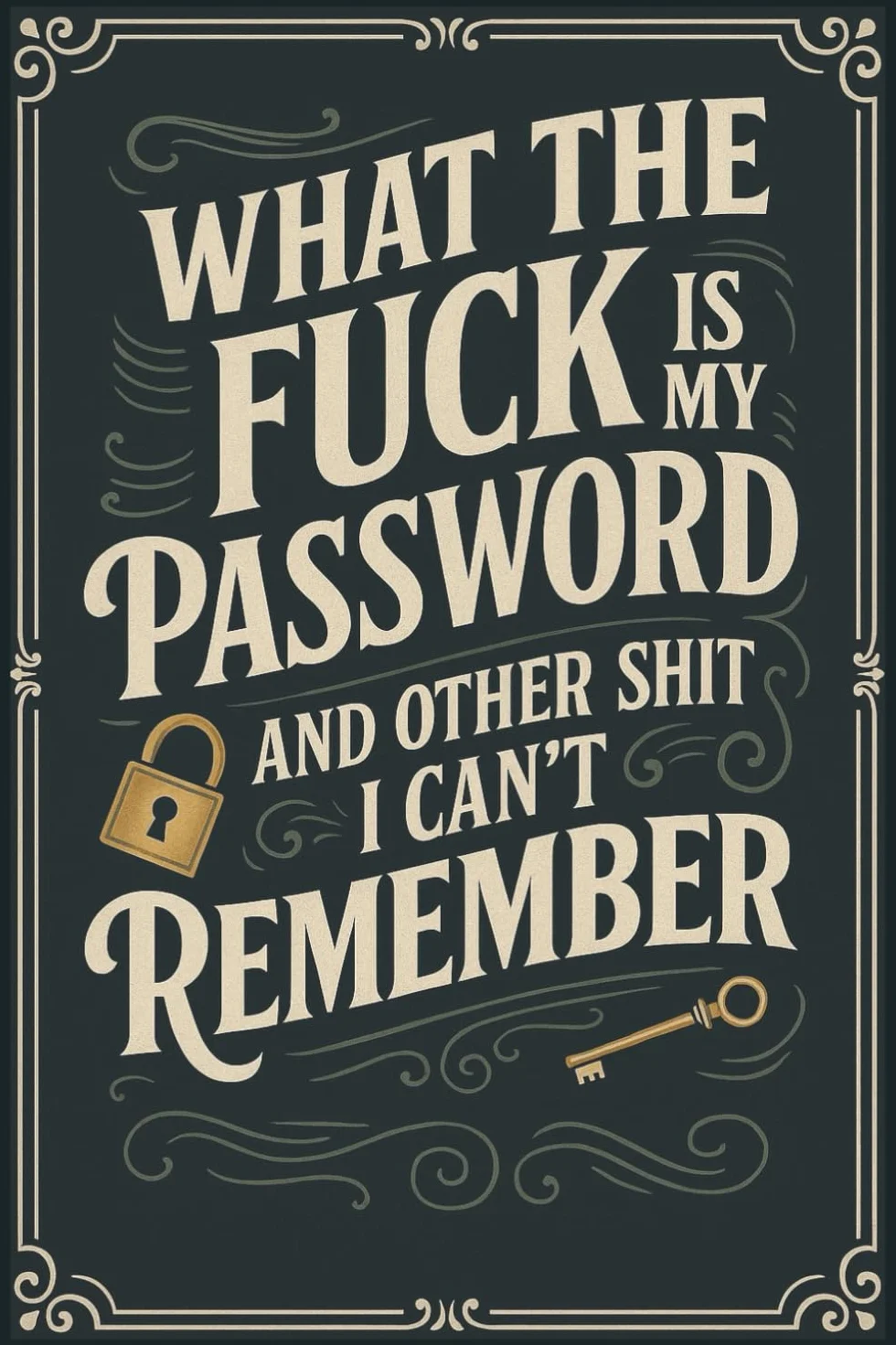 What The Fuck Is My Password? And Other Shit I Can’t Remember: A Funny & Practical Password Organizer Logbook to Keep Track of All Your Internet Sh*t ... Easy to Use & Designed for Forgetful People