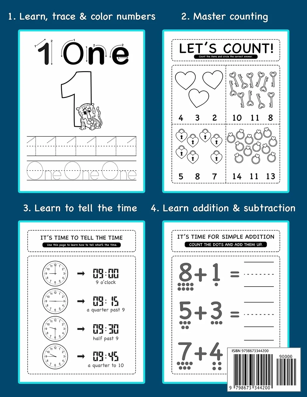 Kindergarten Math Activity Workbook: For Kindergarten and Preschool Kids Learning The Numbers And Basic Math. Tracing Practice Book. | Ages 3-5