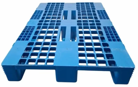 PALETA PLASTIKOWA 120x80 | AŻUROWA NA PŁOZACH NIEBIESKA | 1280WN