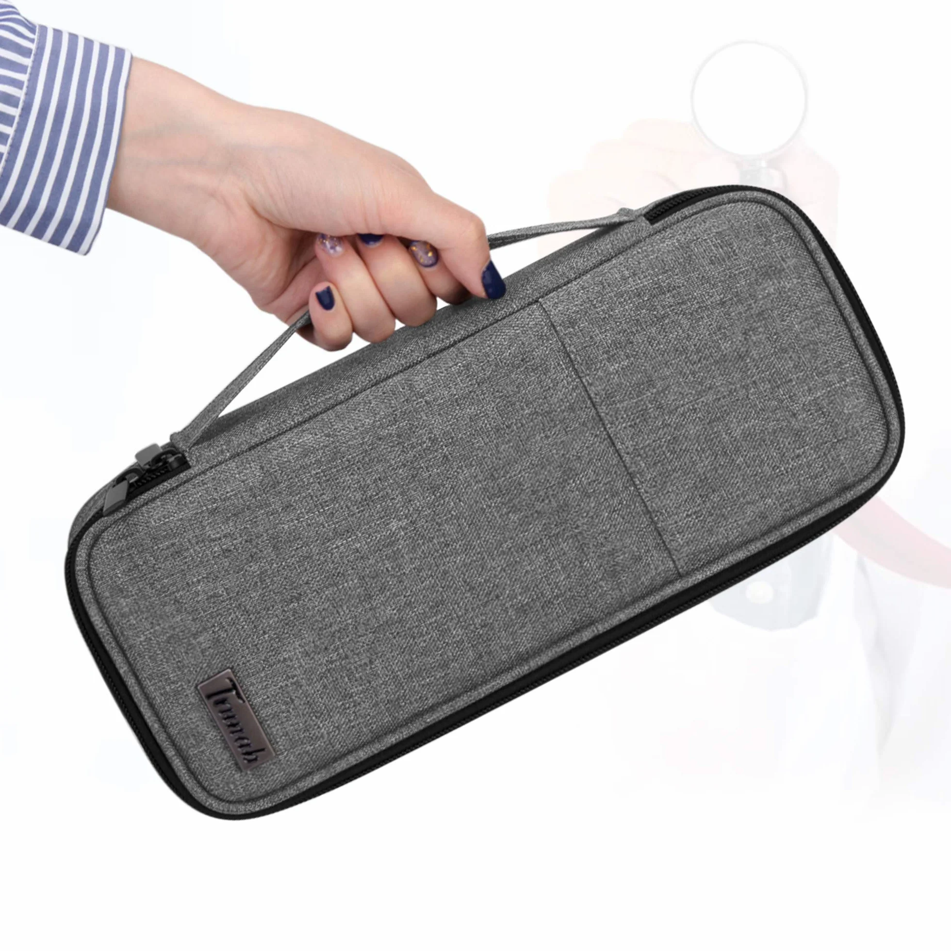 Trunab Torba stetoskopowa Szary piórnik z kieszenią wewnętrzną, kompatybilna z 3M Littmann/MDF/ADC i innymi akcesoriami, osłona stetoskopu Torba transportowa Stetoskop