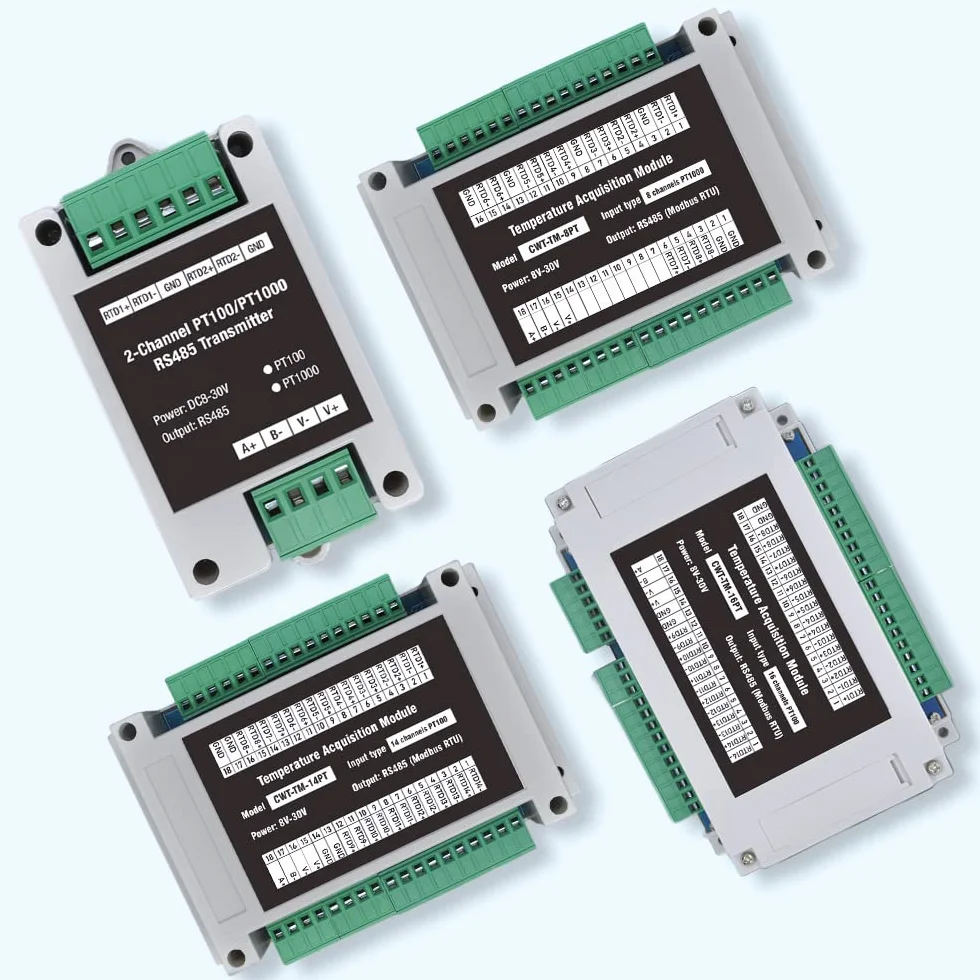 8 kanałów PT100 Rs485 Modbus Moduł akwizycji temperatury wyjściowej