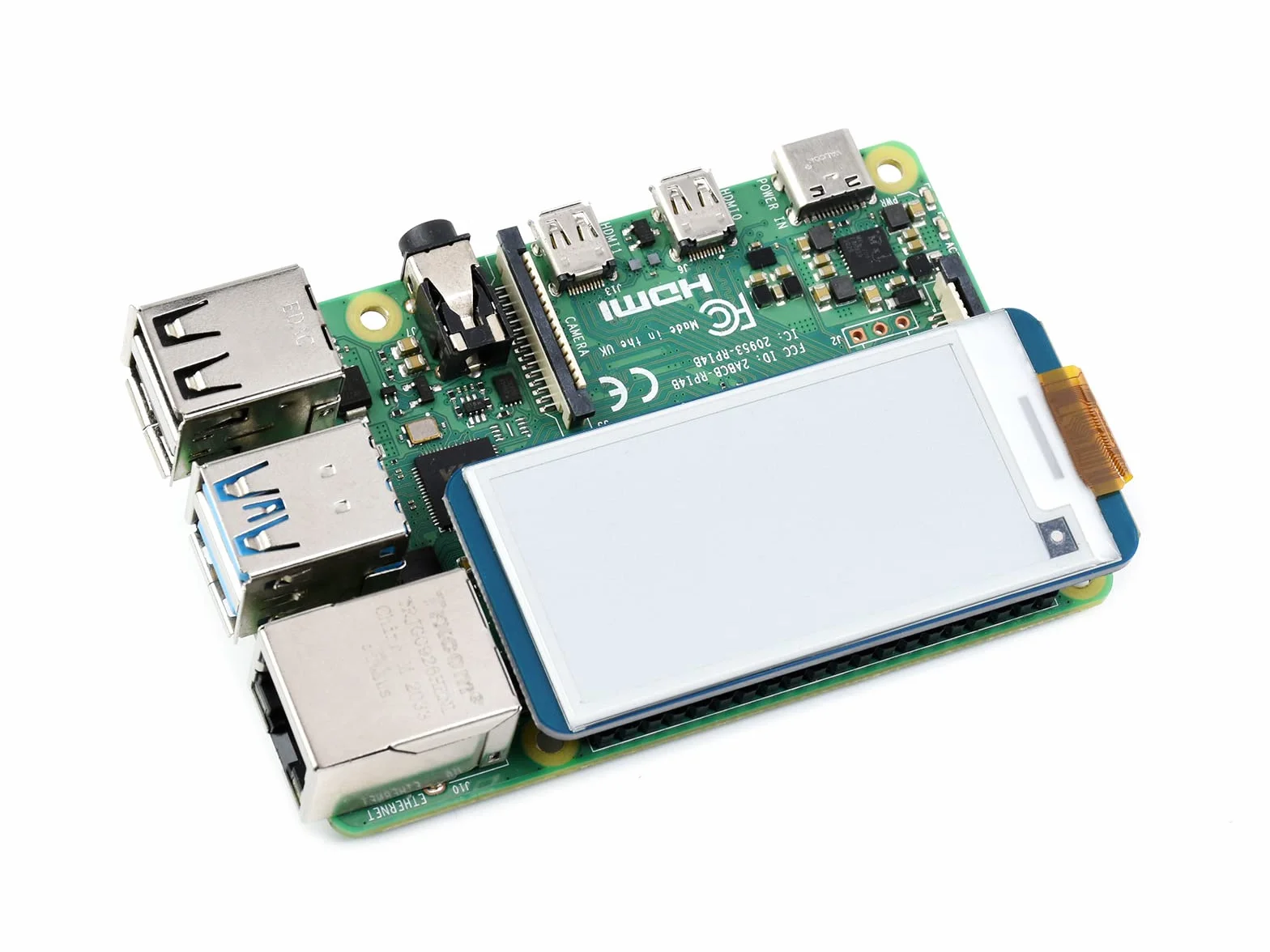 Waveshare 2.13inch e-Paper Display HAT 250x122 Resolution SPI E-Ink Screen Electronic Paper Module with Embedded Controller Partial refresh for Raspberry Pi Zero/Zero W/Zero WH for pwnagotchi Project