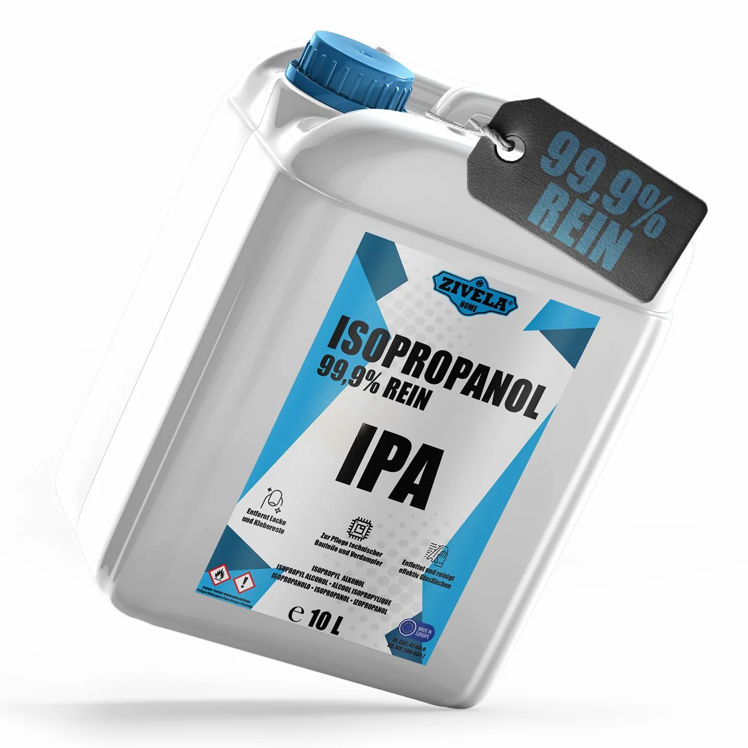 Izopropanol 99,9% | 10L izopropanolu | IPA 10L | Izopropanol do gospodarstwa domowego i elektroniki | IPA do soczewek i ekranów
