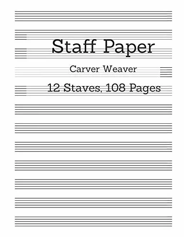Staff Paper: 12 Staves, 108 Pages