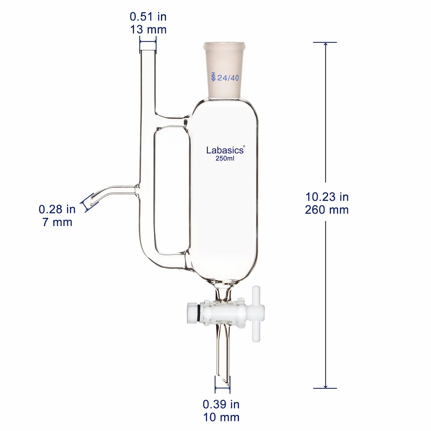 Labasics Oleju Wodnego Odbiornik Separator z 24/40 Dostawa Laboratoryjnym, 250 ml