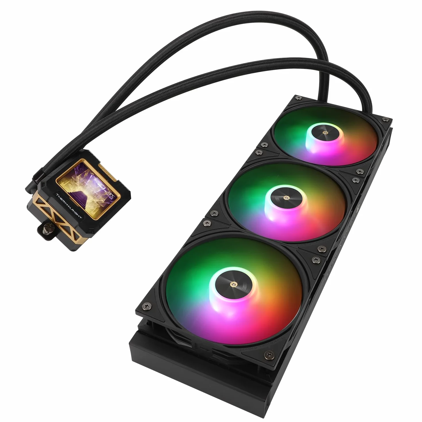 Thermalright FW360 Czarny ARGB CPU AIO Cooler, 360mm chłodzenie wodne, ekran LCD IPS 320x240, dla AM5 LGA1700/1851