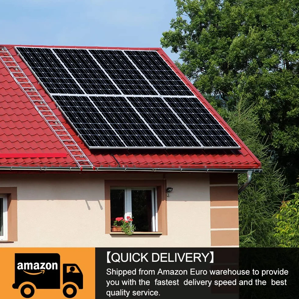 DOKIO Panel słoneczny 100 W, z atestem TÜV, monokrystaliczny moduł solarny do akumulatora samochodowego 12 V, AGM, akumulator żelowy idealny do przyczep kempingowych, na kemping, do domku ogrodowego