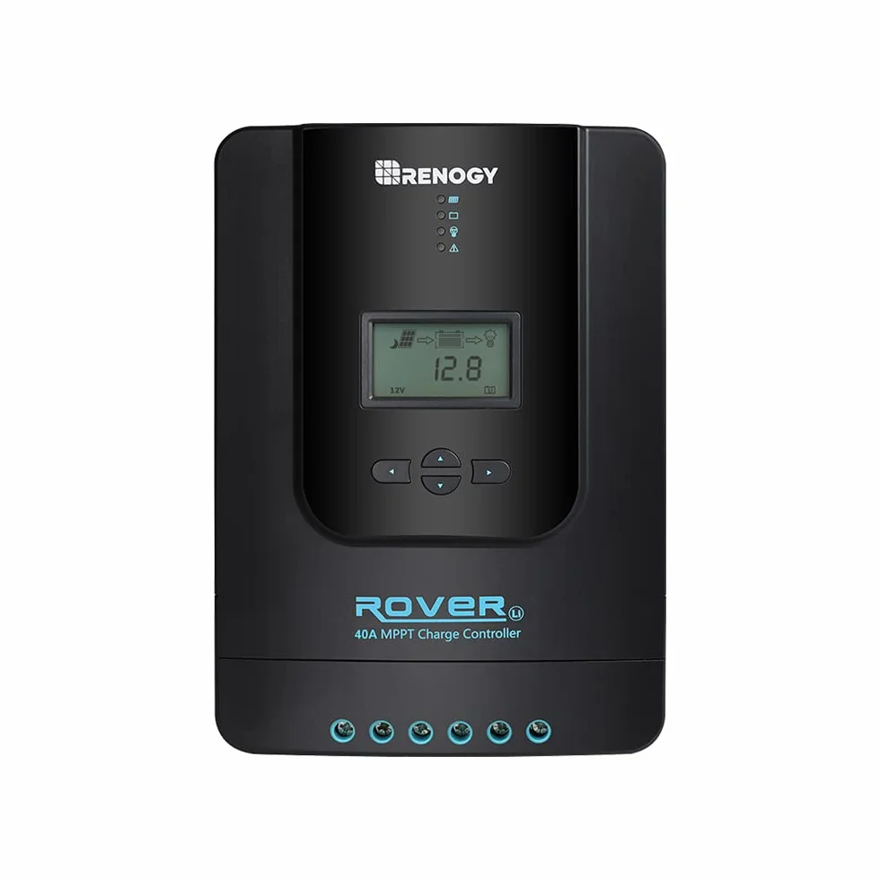 Renogy Regulator Ładowania MPPT 40 A 12/24 V, Regulator Słoneczny MPPT, Moduł Ładowania Słonecznego z Ekran LCD do Akumulatorów Litowych i Żelowych