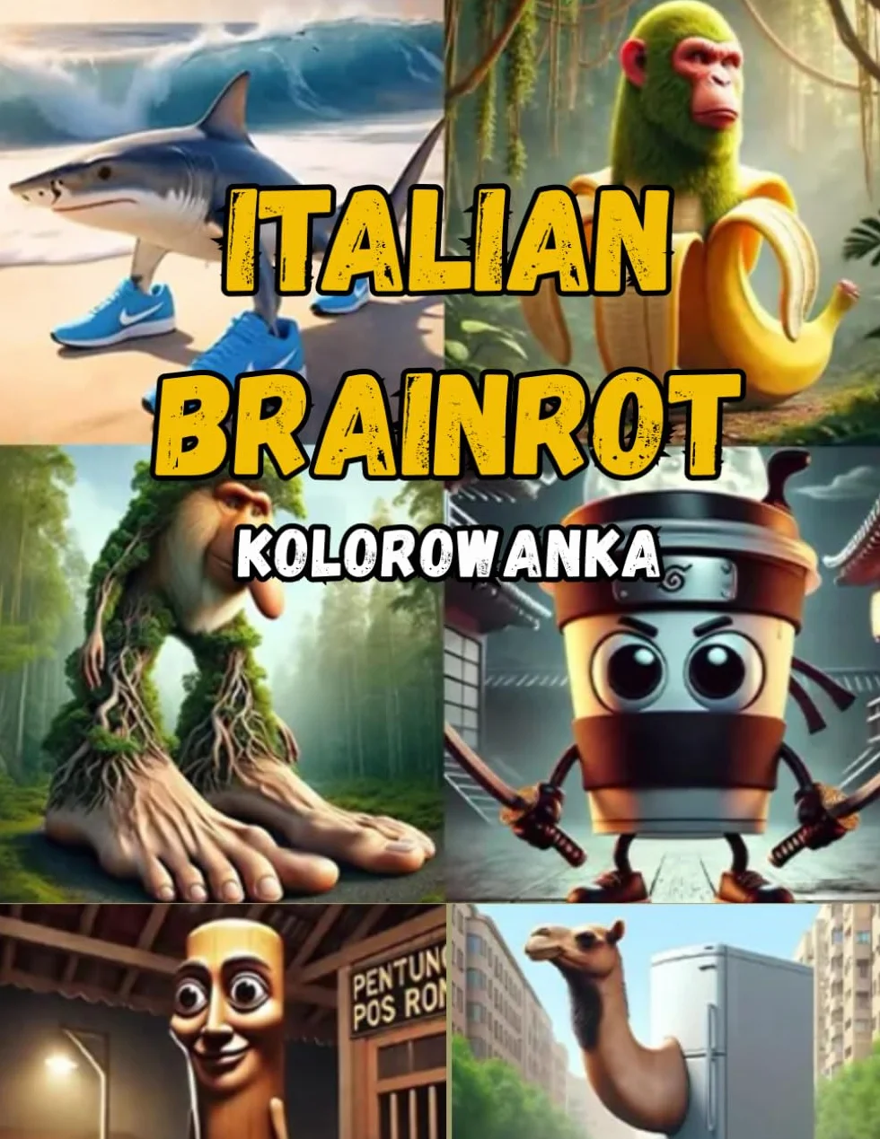 Kolorowanka Italian Brainrot: Od Tralalero do Cappuccina - poznaj i pokoloruj najpopularniejsze włoskie memy z TikToka w jednej epickiej książce