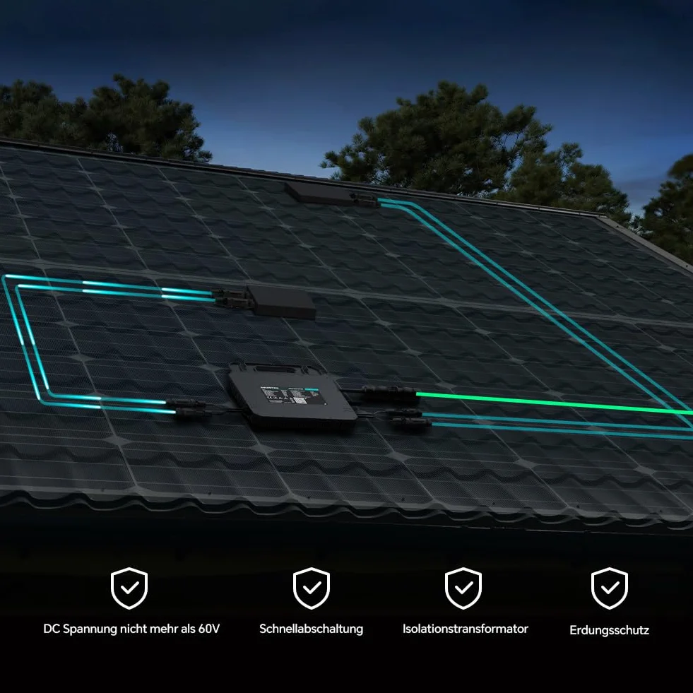 Marstek prostownik do mikrofalówki 800 W, IP-67, WiFi, sterowanie za pomocą aplikacji, prostownik mikrofalowy do elektrowni balkonowej, falownik PV, 800 W