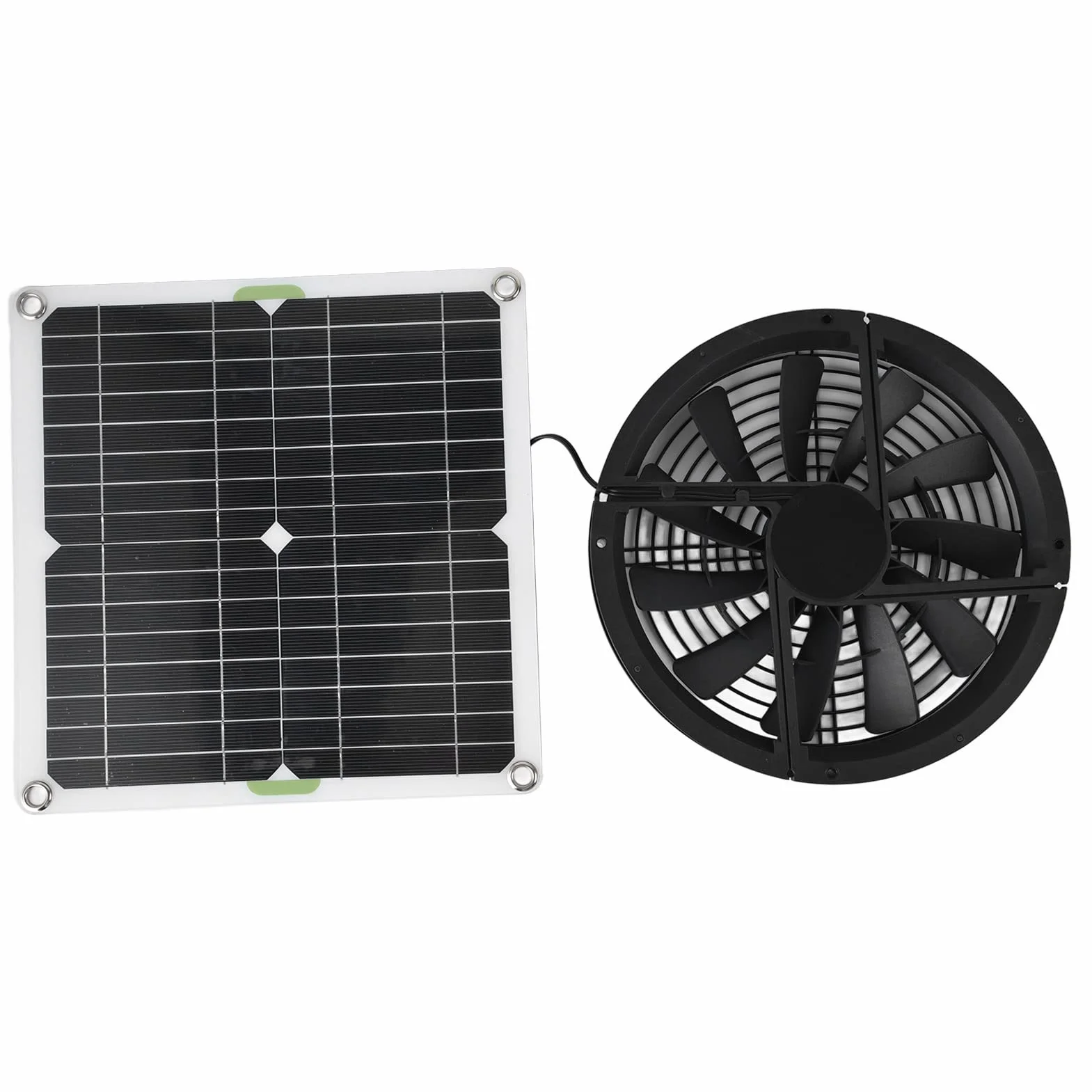 100W Solar Panel Fan Kit, Odporny Na Warunki Atmosferyczne Zasilany Energią Słoneczną Attic Ventilator, 12V 10in Panel Słoneczny Wentylator Wyciągowy dla Małych Kurników Szklarnie Szopy Domy Zwierząt
