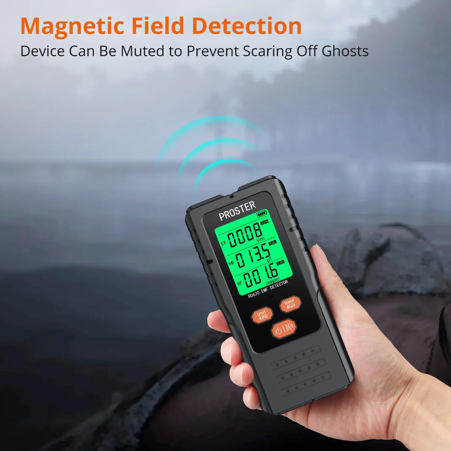 Proster EMF cyfrowy detektor promieniowania 3 w 1 do pól EF RF MF, 5G, WiFi