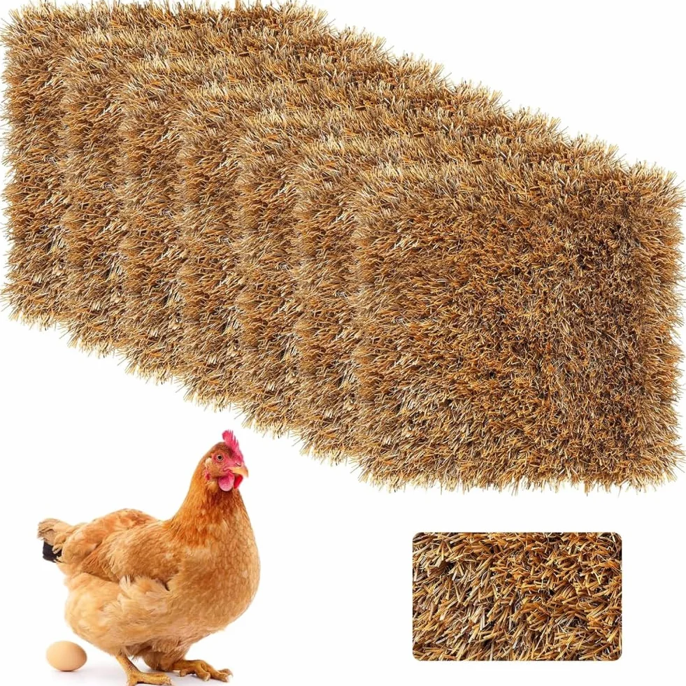 8 sztuk podkładek do gniazd dla kur, 12''x12', zmywalne symulowane trawy podkładki do gniazd kur, podkładki do gniazd drobiu do składania jaj, akcesoria do kurnika kur - jajka kur