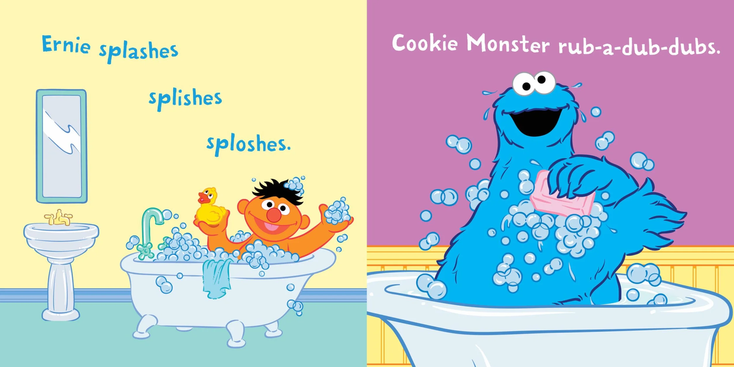 Indestructibles: Sesame Street: Let's Take a Bath!: Chew Proof - Rip Proof - Nontoxic - 100% Washable (Book for Babies, Newborn Books, Safe to Chew)