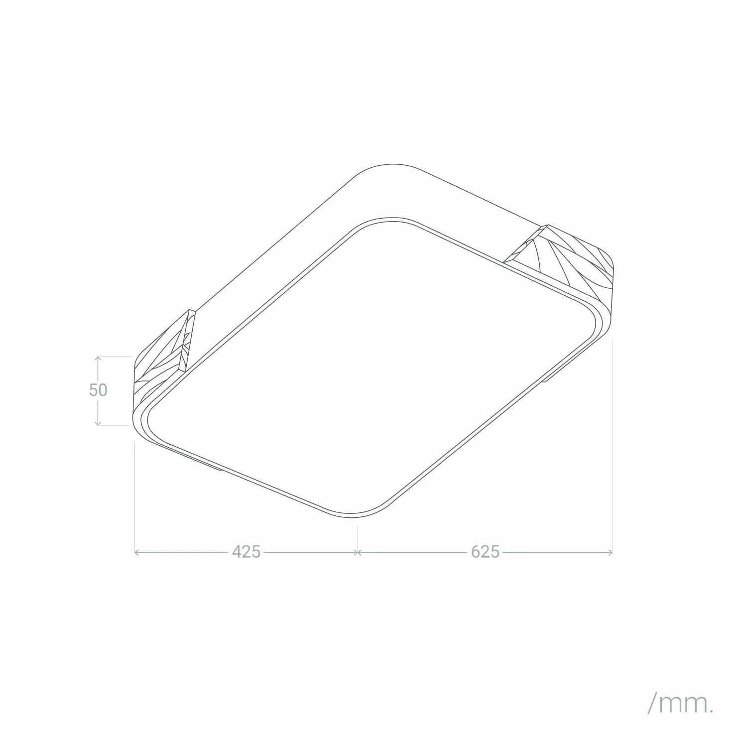LEDKIA LIGHTING Plafon LED 30W Prostokątny z Drewna i Aluminium 625x425mm CCT Semi-Dari Czarny