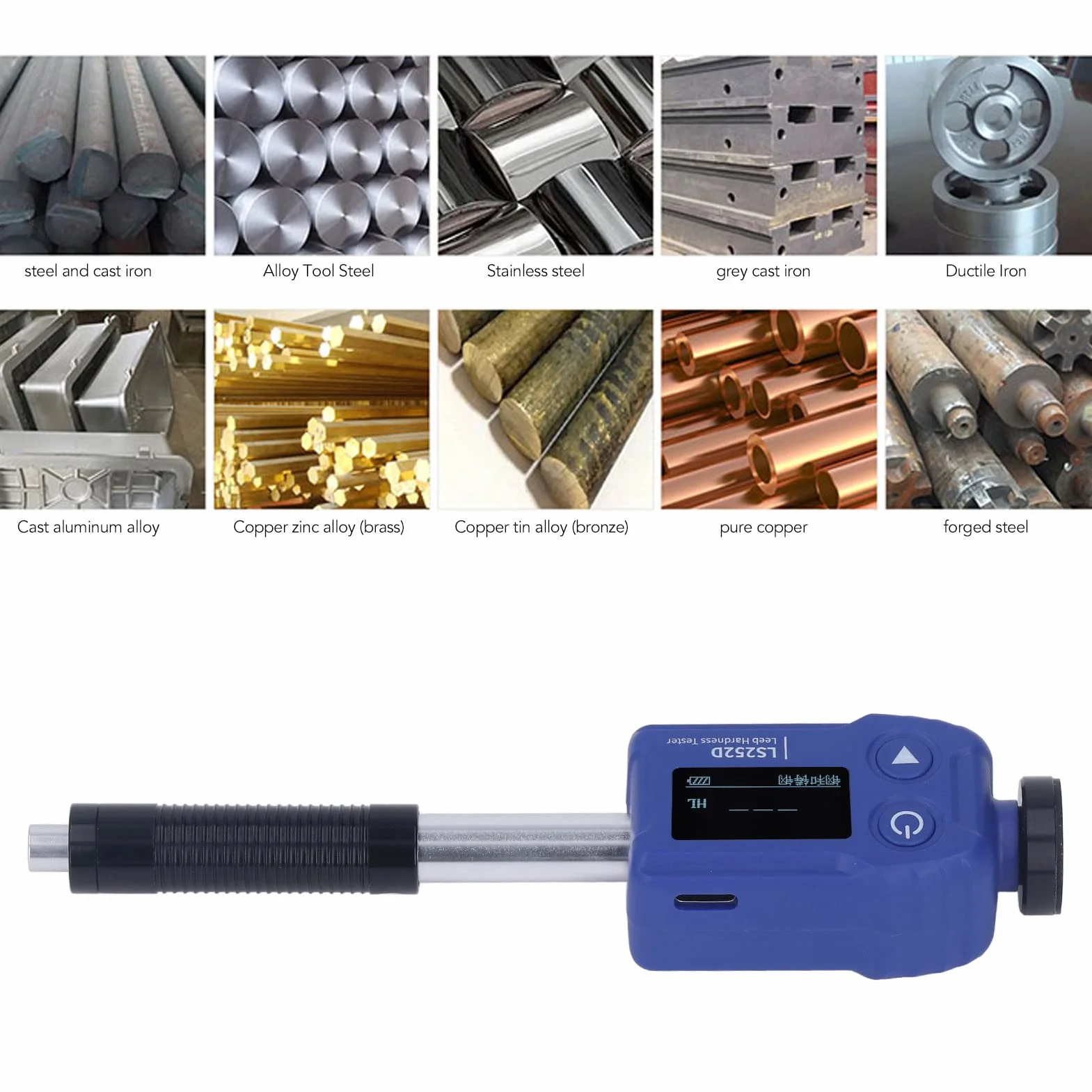 Przypinany zintegrowany tester twardości Durometer z uderzeniowcem typu D do metalu i stali