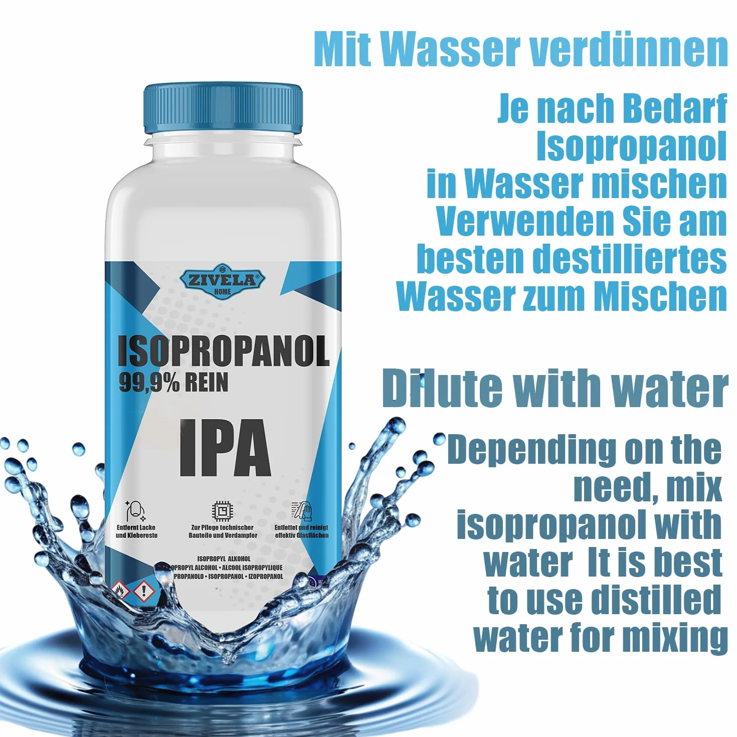 Izopropanol 99,9% | 10L izopropanolu | IPA 10L | Izopropanol do gospodarstwa domowego i elektroniki | IPA do soczewek i ekranów