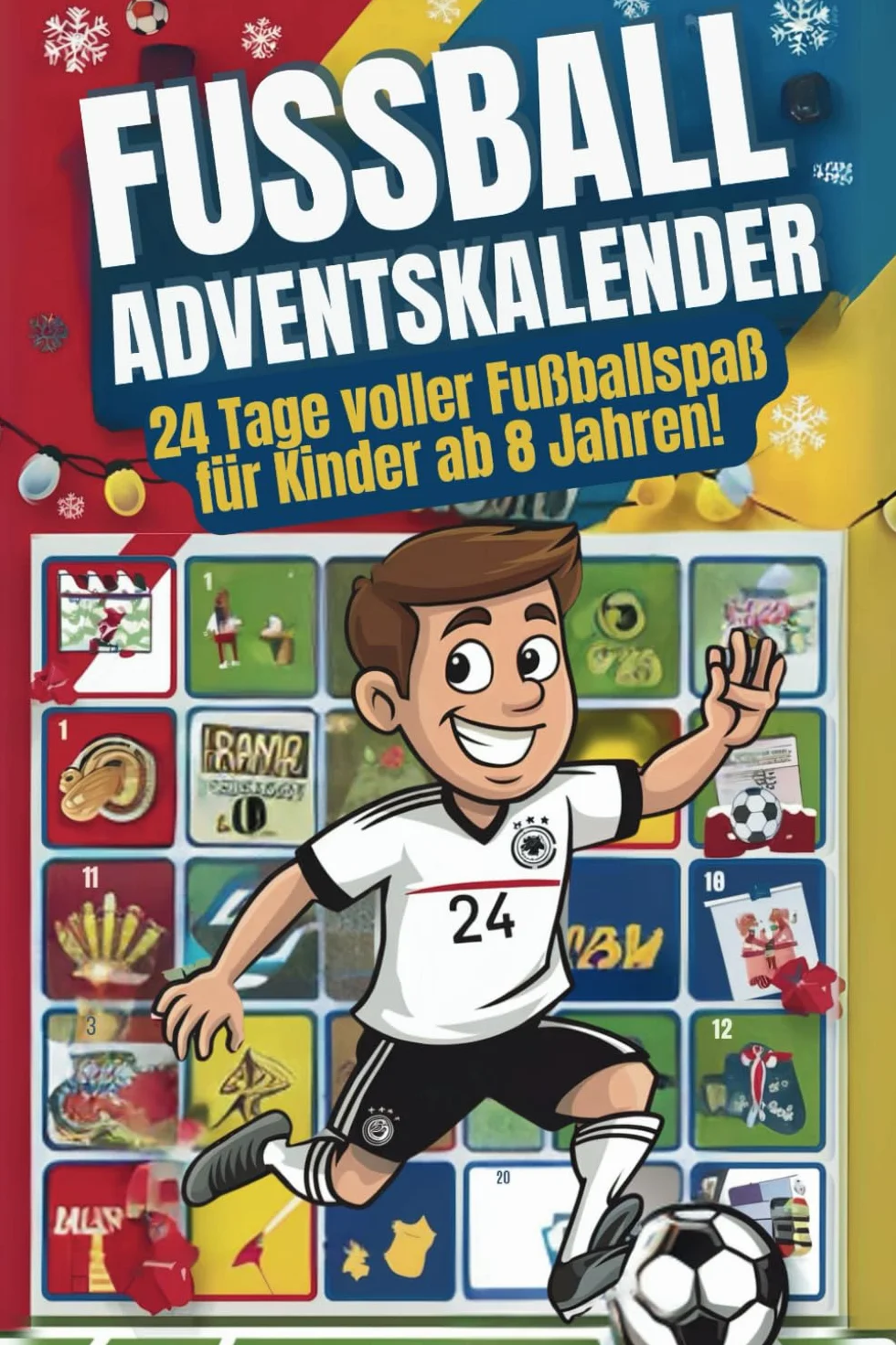 Fußball-Adventskalender - 24 Tage voller Fußballspaß für Kinder ab 8 Jahren!: Fußballstars, Witze, Rätsel, Ausmalbilder und kreative Aufgaben für echte Fußballfans!