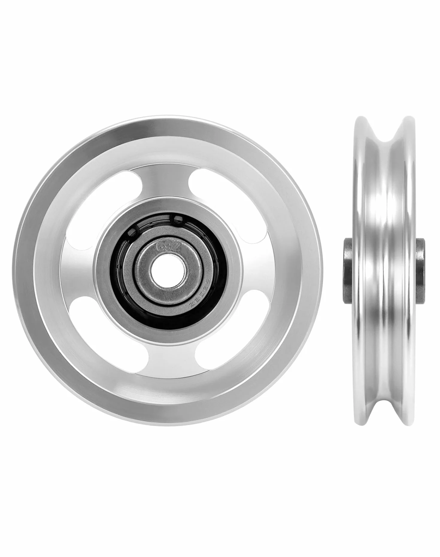 QWORK Koło pasowe 95 mm, stop aluminium, 300 kg, 4 szt