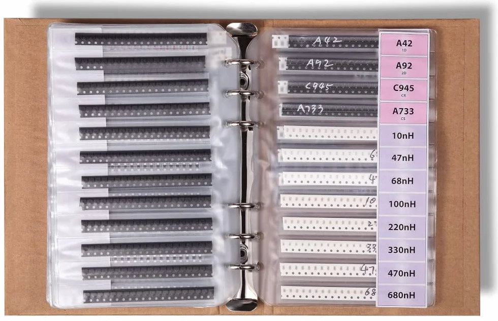 SMD SMT 1206 części elektronicznych asortyment książek, rezystor, kondensator, dioda, tranzystor, IC, opamp, lutowanie, 5435 sztuk