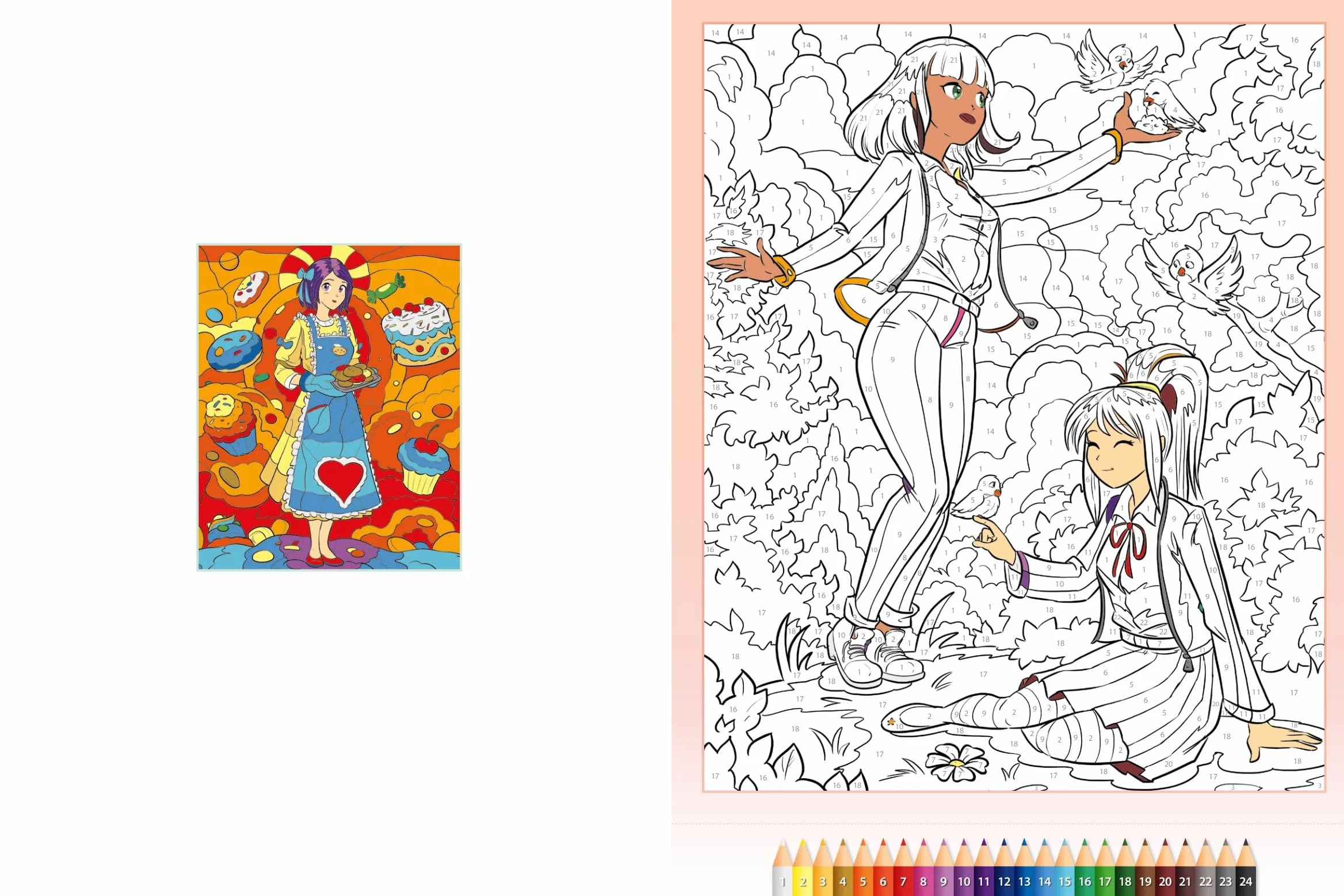 Malen nach Zahlen Manga: Über 30 Ausmalmotive, Step by Step zum fertigen Bild, für alle Manga-Fans