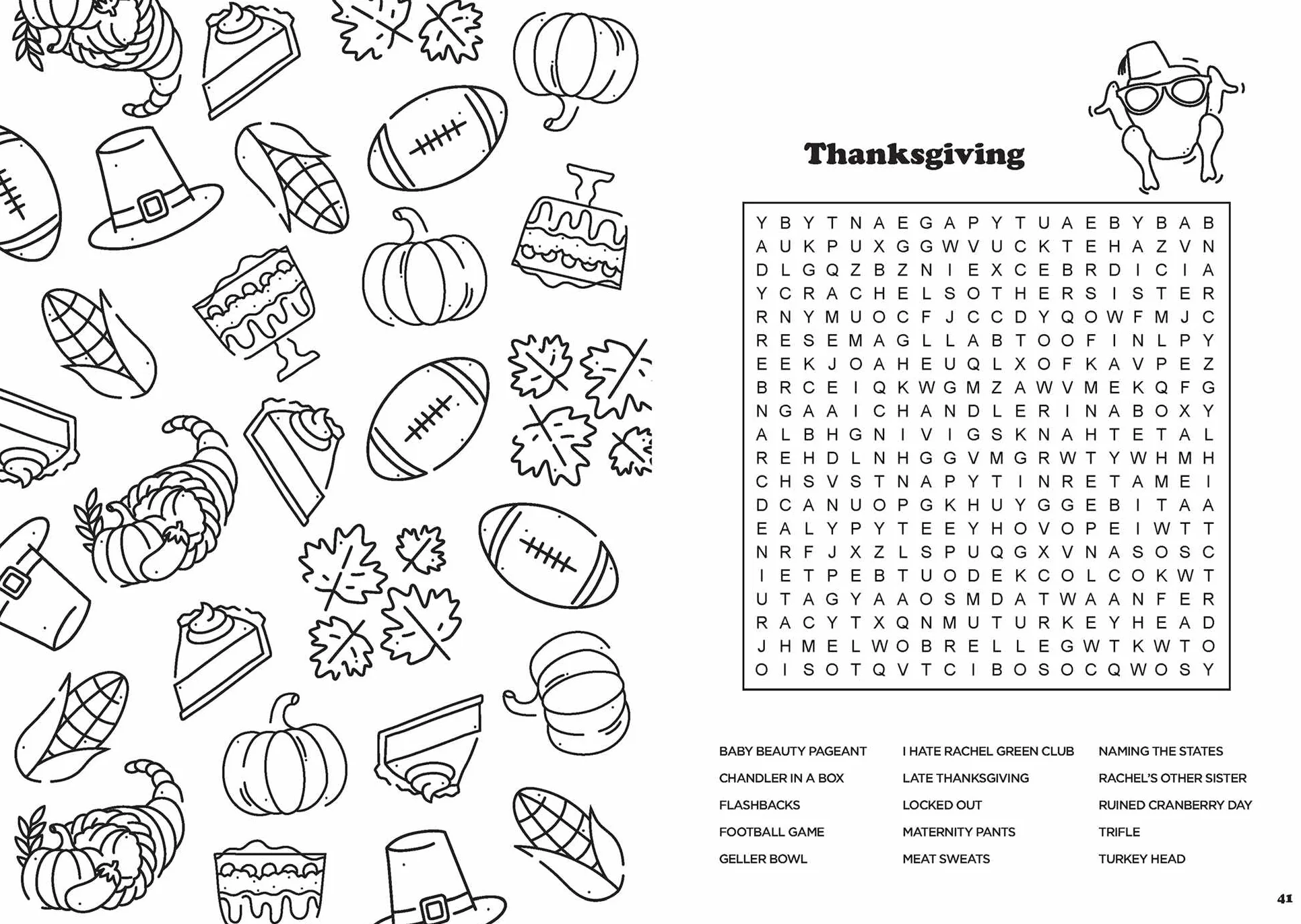 Friends Word Search, Quips, Quotes, and Coloring Book