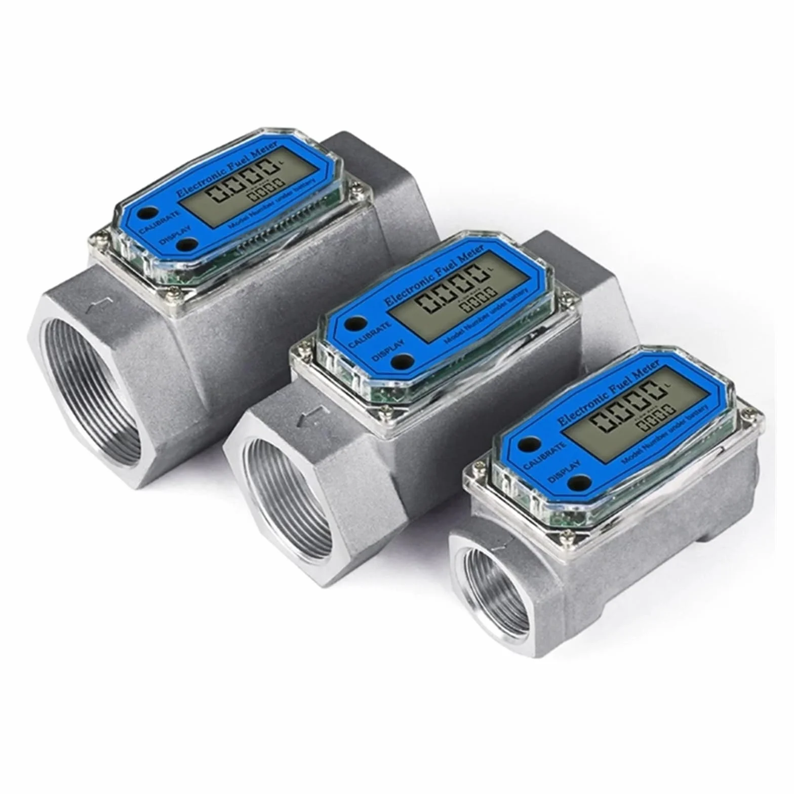 Licznik przepływu wody, Przepływomierz 1 Cal/2 Cale/2,5 Cala/3 Cale LCD Cyfrowy Przepływomierz Cieczy Elektroniczny Przepływomierz Do Wody Mocznikowej Paliwa do wody, oleju napędowego i innych płynów(
