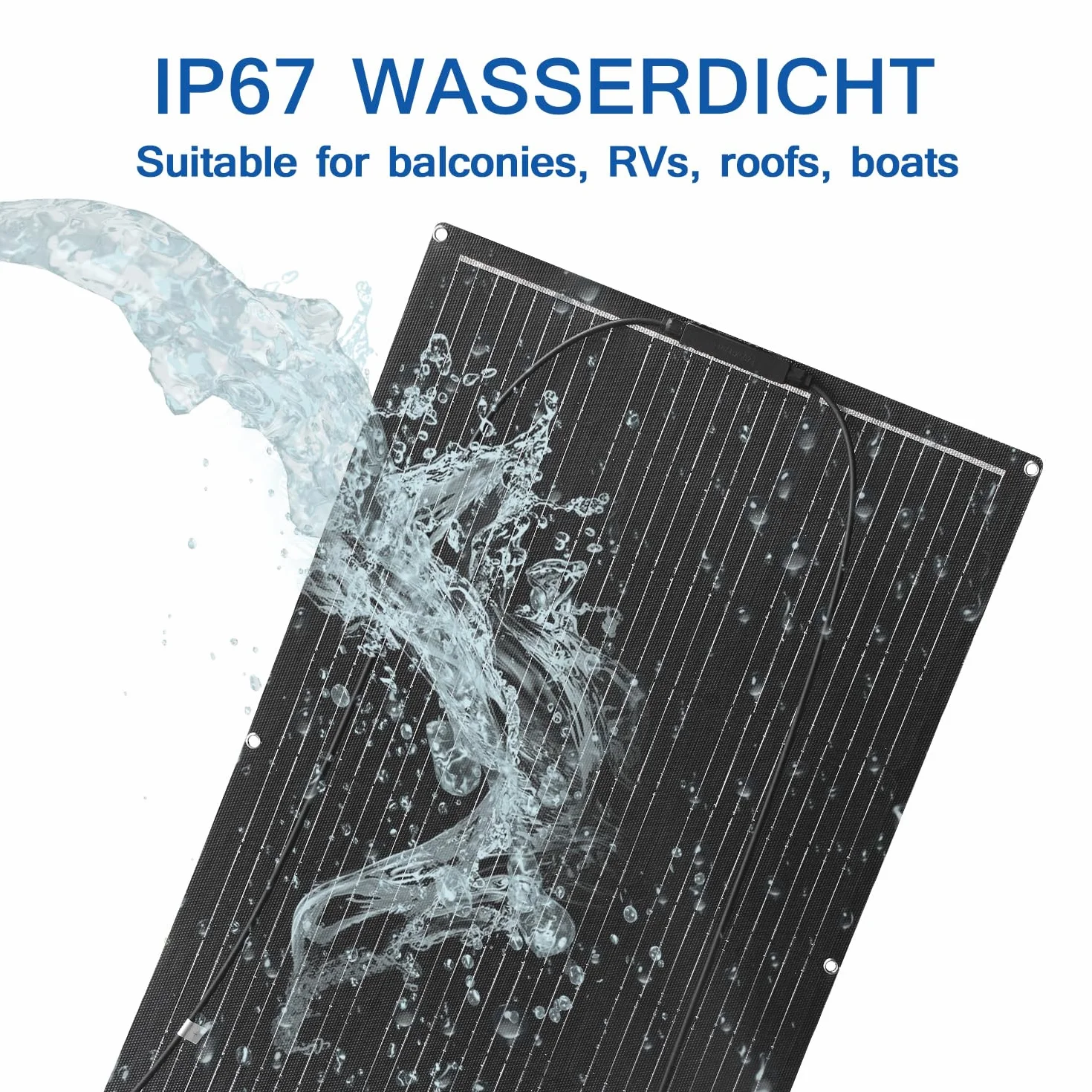 Elastyczny Moduł Solarny 100W Monokrystaliczny Panel Słoneczny ETFE Panel Fotowoltaiczny Słonecznymi 24V/12V Ładowarka Słoneczna, Do system poza siecią/przenośna elektrownia/łódź/dach/balkon