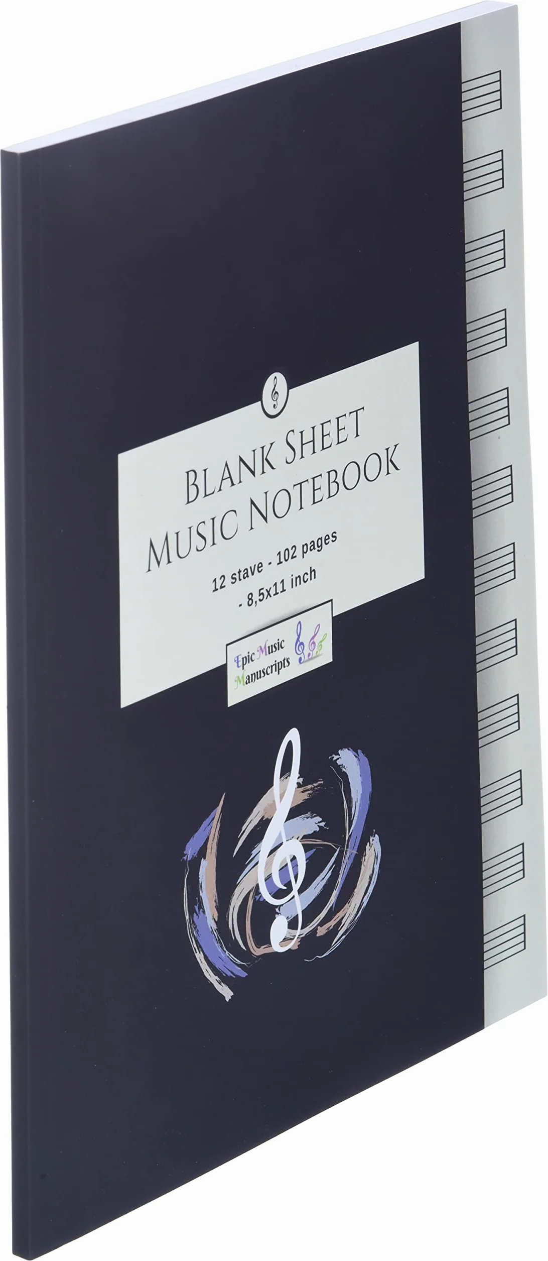 Blank Sheet Music Notebook: Music Manuscript Paper / White Marble Blank Sheet Music / Notebook for Musicians / Staff Paper / Composition Books Gifts ... * Large * 12 Stave * 102 pages *