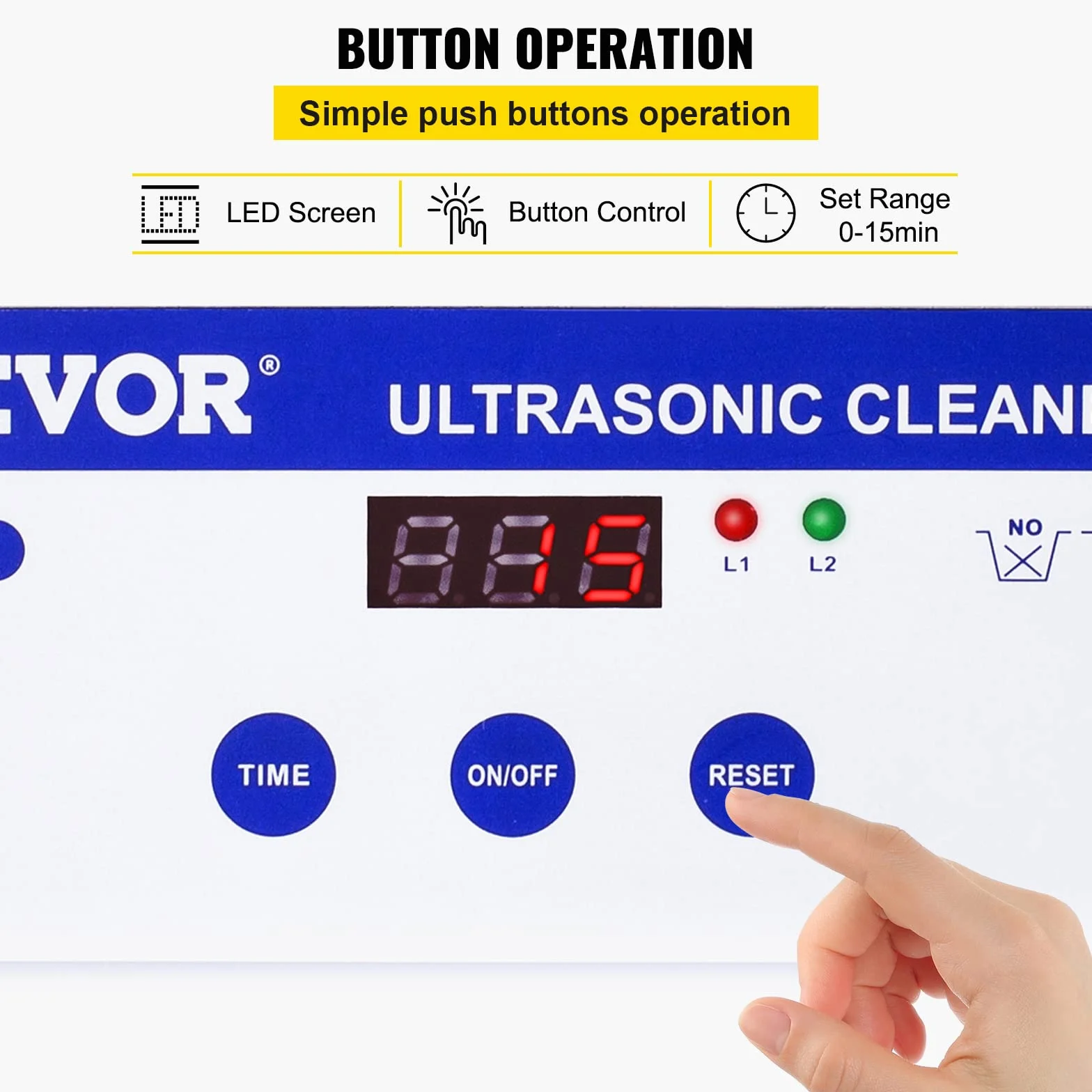 VEVOR Ultradźwiękowy środek czyszczący 800ml, 35W Profesjonalna myjka ultradźwiękowa ze stali nierdzewnej, mocna maszyna do czyszczenia ultradźwiękowego 40 kHz z wyświetlaczem LED do biżuterii,