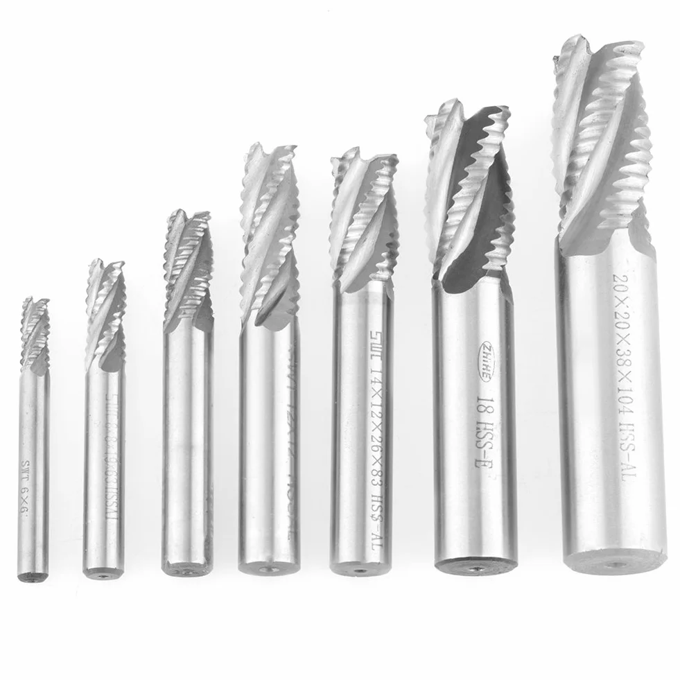 7 szt. frezy frezy HSS frez końcowy frez frezem 4 flety 6-20 mm zestaw bitów frezu końcowego
