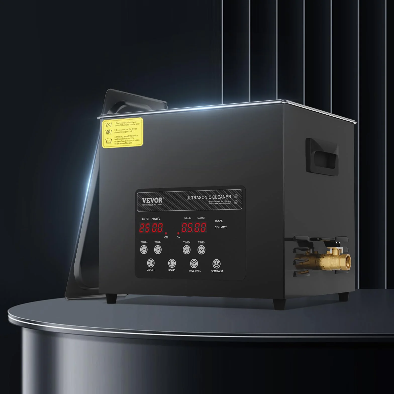 VEVOR Cyfrowa myjka ultradźwiękowa 10 l 240 W, z delikatnym trybem i ulepszonym odgazowywaniem, przemysłowa myjka ultradźwiękowa 40 kHz z podgrzewaczem czasowym do pojemników, biżuterii