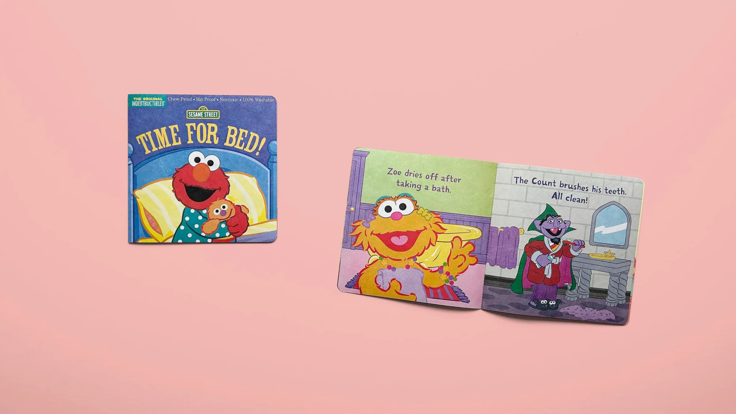 Indestructibles: Sesame Street: Time for Bed!: Chew Proof - Rip Proof - Nontoxic - 100% Washable (Book for Babies, Newborn Books, Safe to Chew)