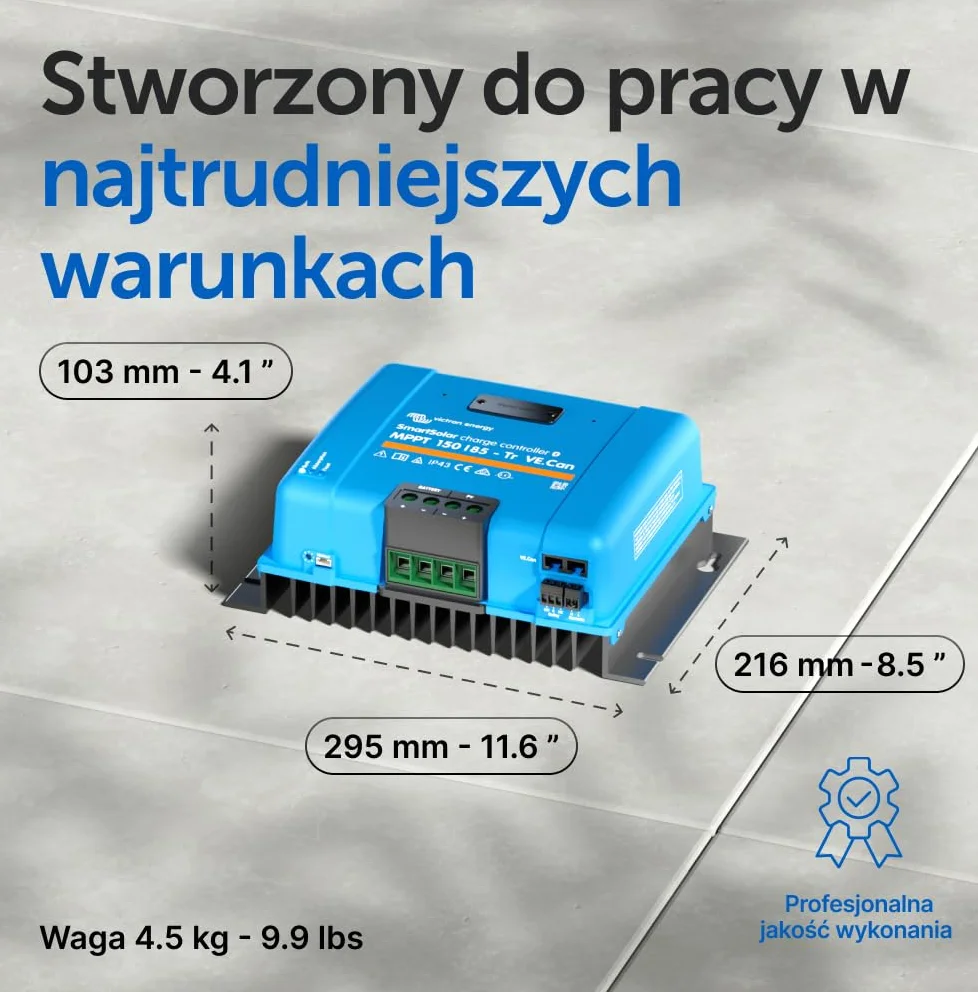 Victron Energy SmartSolar MPPT Tr VE.Can 150V 85 amp 12/24/36/48-Volt Kontroler Ładowania Słonecznego (Bluetooth)