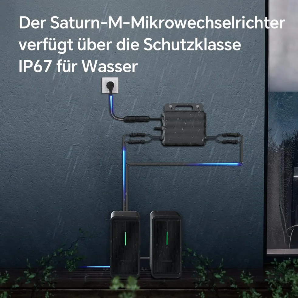 Marstek prostownik do mikrofalówki 800 W, IP-67, WiFi, sterowanie za pomocą aplikacji, prostownik mikrofalowy do elektrowni balkonowej, falownik PV, 800 W