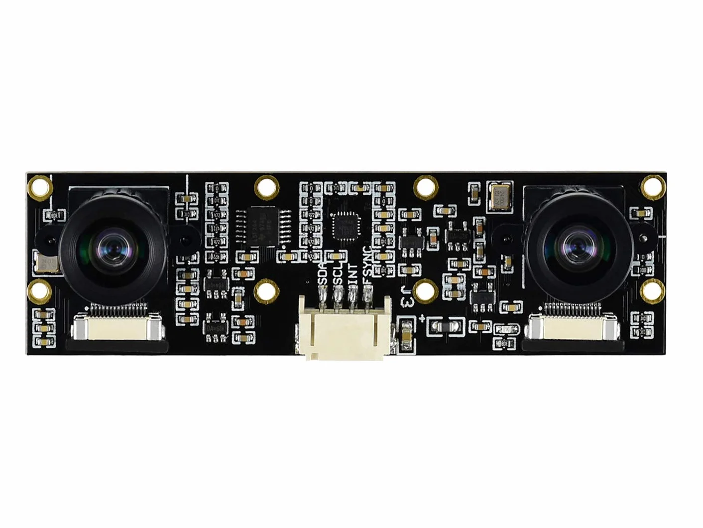 Waveshare IMX219-83 Stereo Camera 8MP Binocular Camera Module Stereo Vision Depth Vision Applicable for Jetson Nano Developer Kit B01 and Raspberry Pi CM3/CM3+ Expansion Board