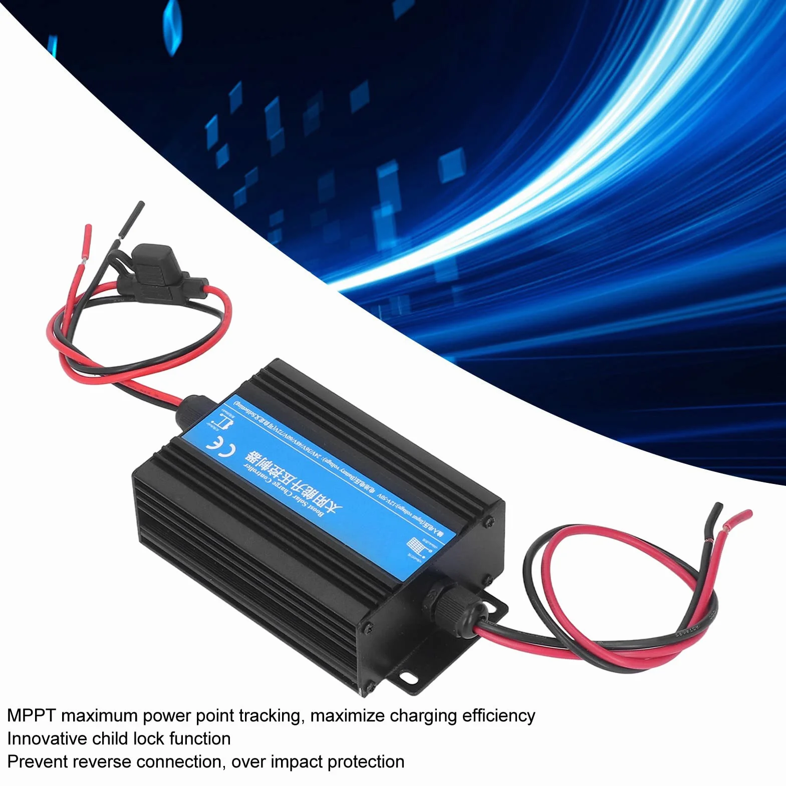 Solar Boost Controller, 24V 36V 48V 60V 72V 300W MPPT Elektryczna ładowarka Słoneczna Kontroler, Panel Słoneczny Bateria Kontrolera