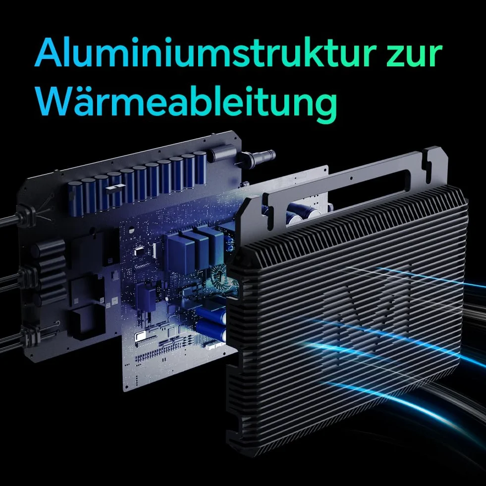 Marstek prostownik do mikrofalówki 800 W, IP-67, WiFi, sterowanie za pomocą aplikacji, prostownik mikrofalowy do elektrowni balkonowej, falownik PV, 800 W