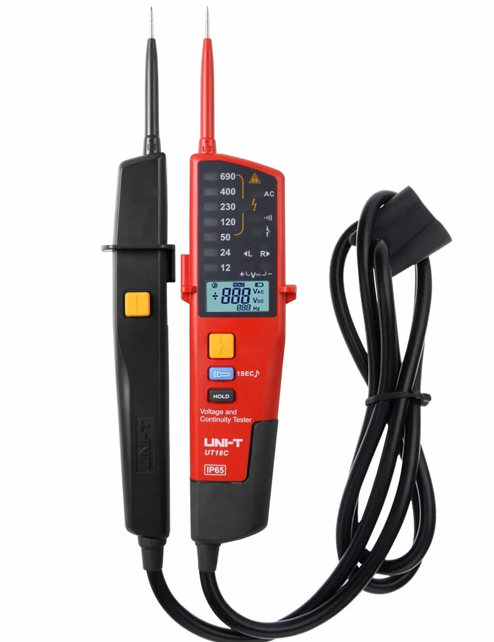 UNI-T UT18C Tester napięcia i ciągłości - Cyfrowy LCD Tester Automatyczne wykrywanie napięcia Zakres Zakres z wyświetlaczem LED