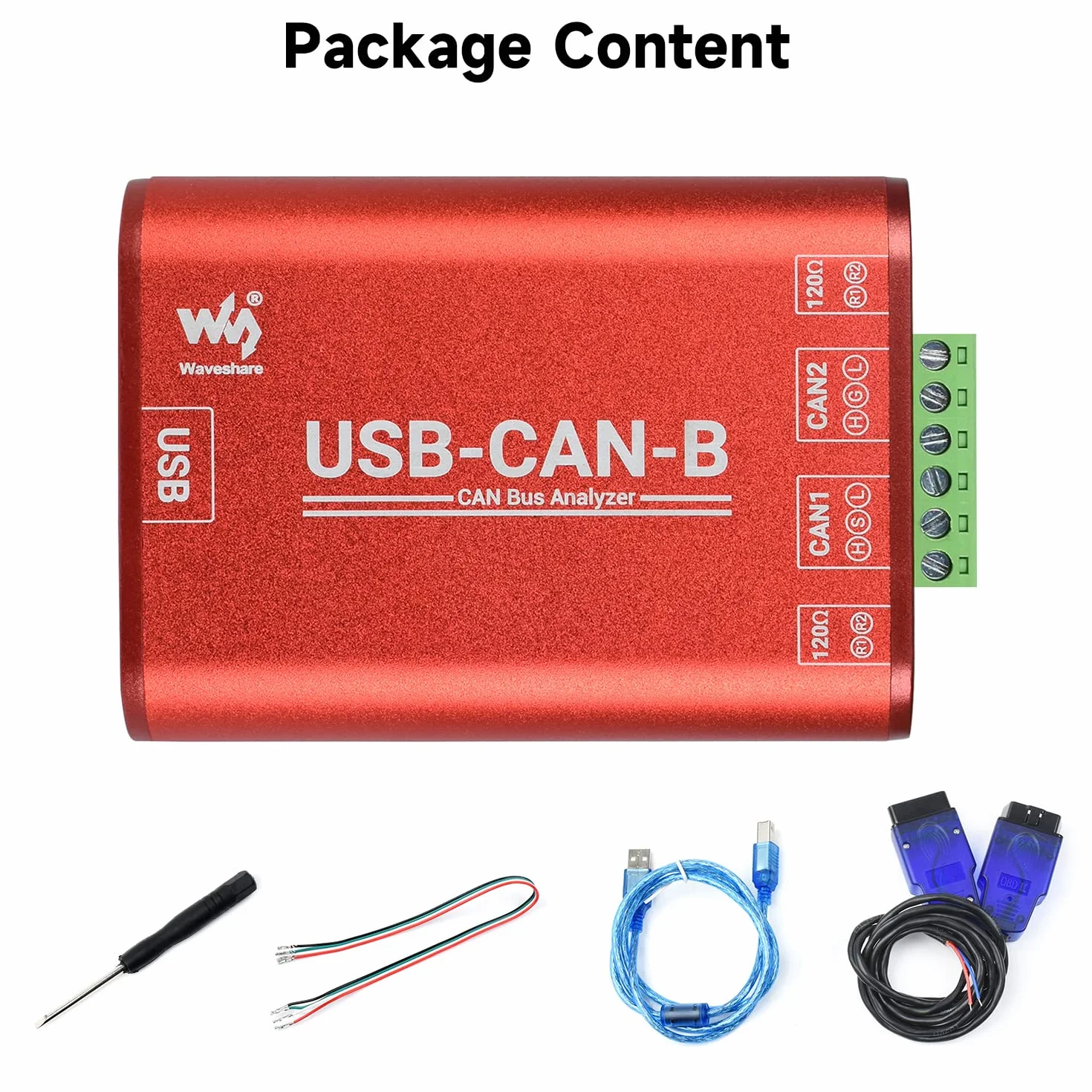 Waveshare USB to CAN Adapter Dual-Channel CAN Analyzer Industrial Isolation Support Windows and Linux