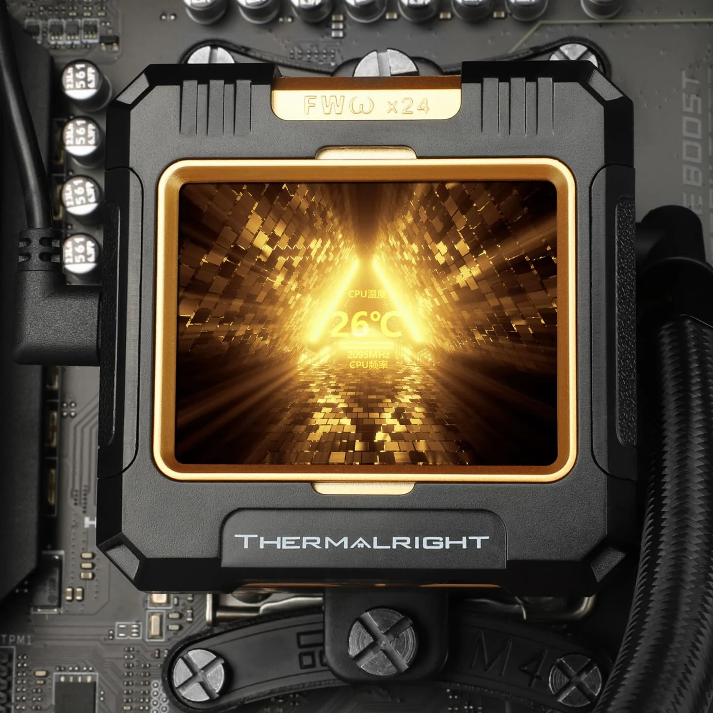 Thermalright FW360 Czarny ARGB CPU AIO Cooler, 360mm chłodzenie wodne, ekran LCD IPS 320x240, dla AM5 LGA1700/1851