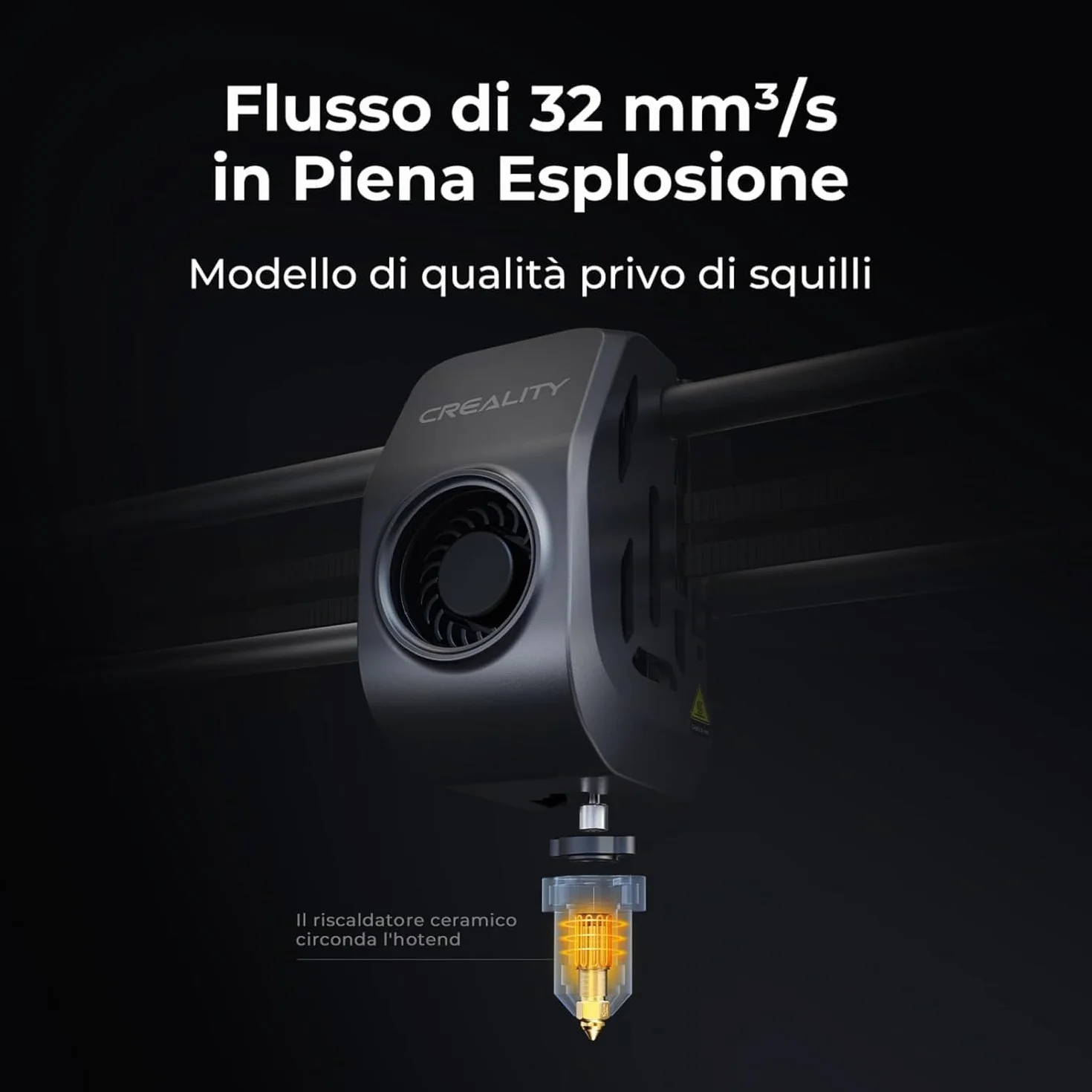 Creality K1 Drukarka 3D, prędkość druku 600 mm/s dwurdzeniowy procesor 1,2 GHz wysoka temperatura 300°C dysze drukujące 3D wyświetlacz LCD funkcja automatycznego poziomowania