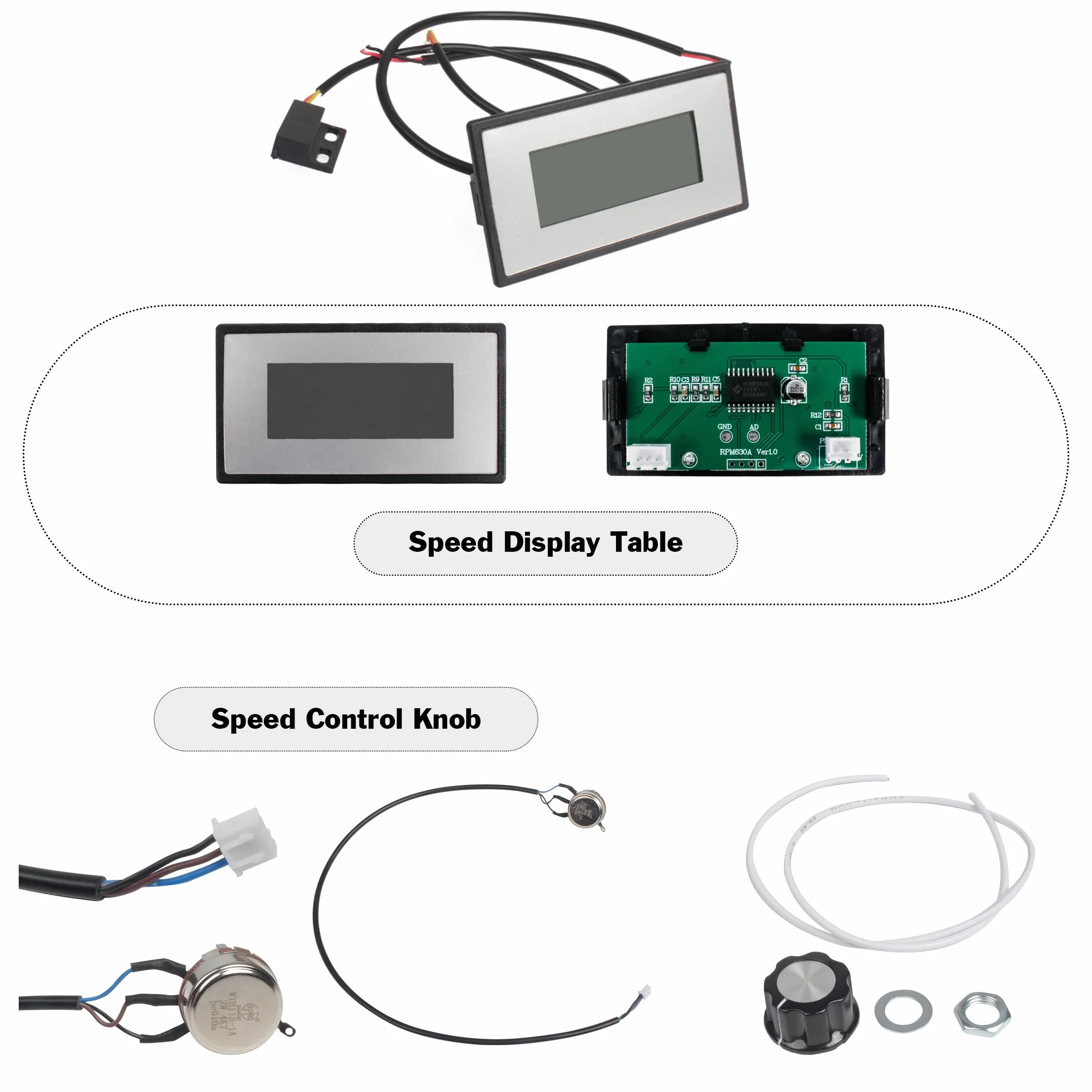 RATTMMOTOR tokarka z silnikiem bezszczotkowym, 750W 220V DC, tokarka z silnikiem 4000RPM, przycisk awaryjnego wyłączenia, przełącznik prędkości napędu do przodu/tyłu i wyświetlacz obrotów, zestaw 6
