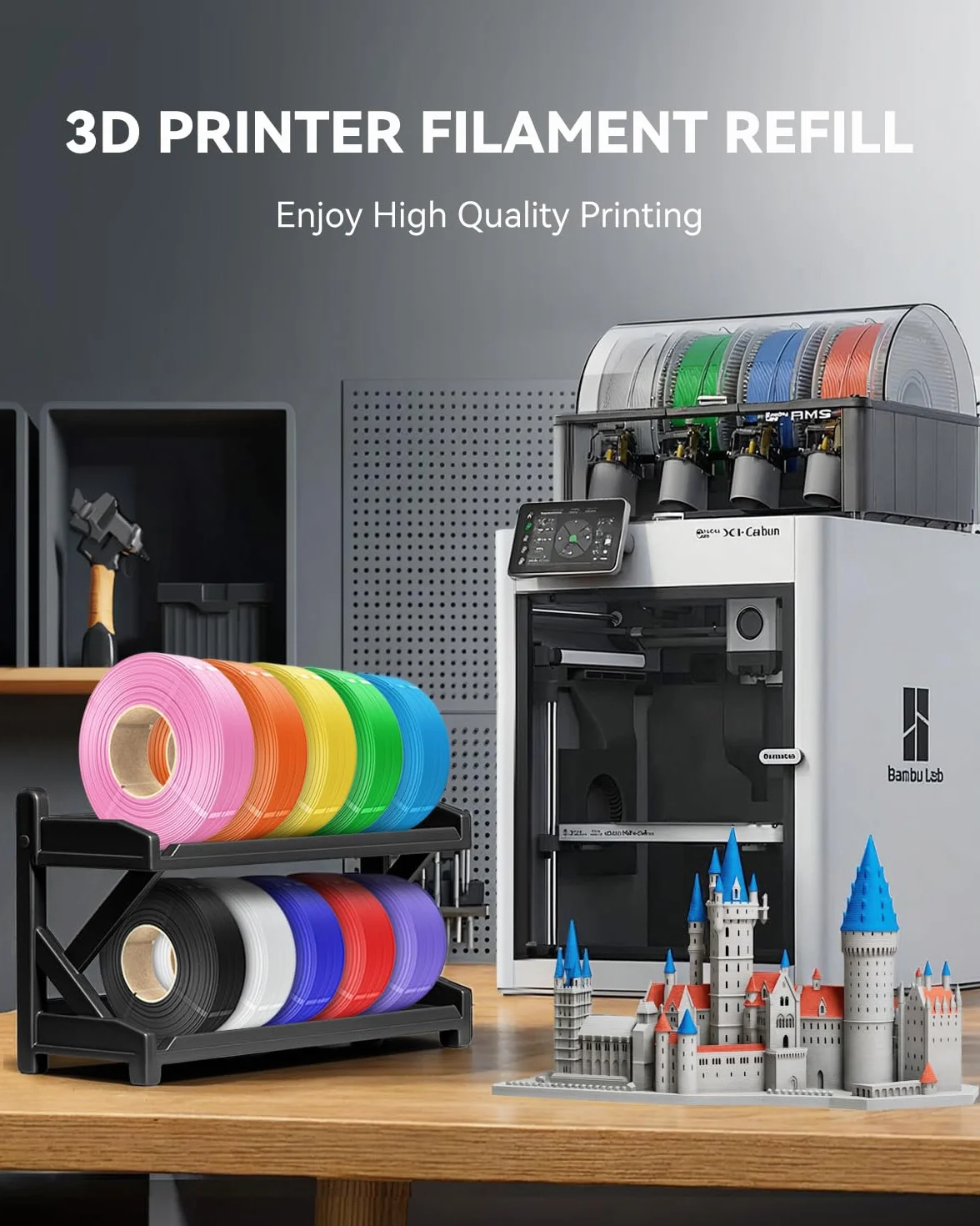 SUNLU PLA matowy filament 1,75 mm, 4 kg, filament PLA do drukarki 3D, biały matowy, bez cewki PLA, matowy wkład do wielokrotnego użytku szpul, kompatybilny z drukarką filamentu Bambu Lab, 4 rolki 1 kg