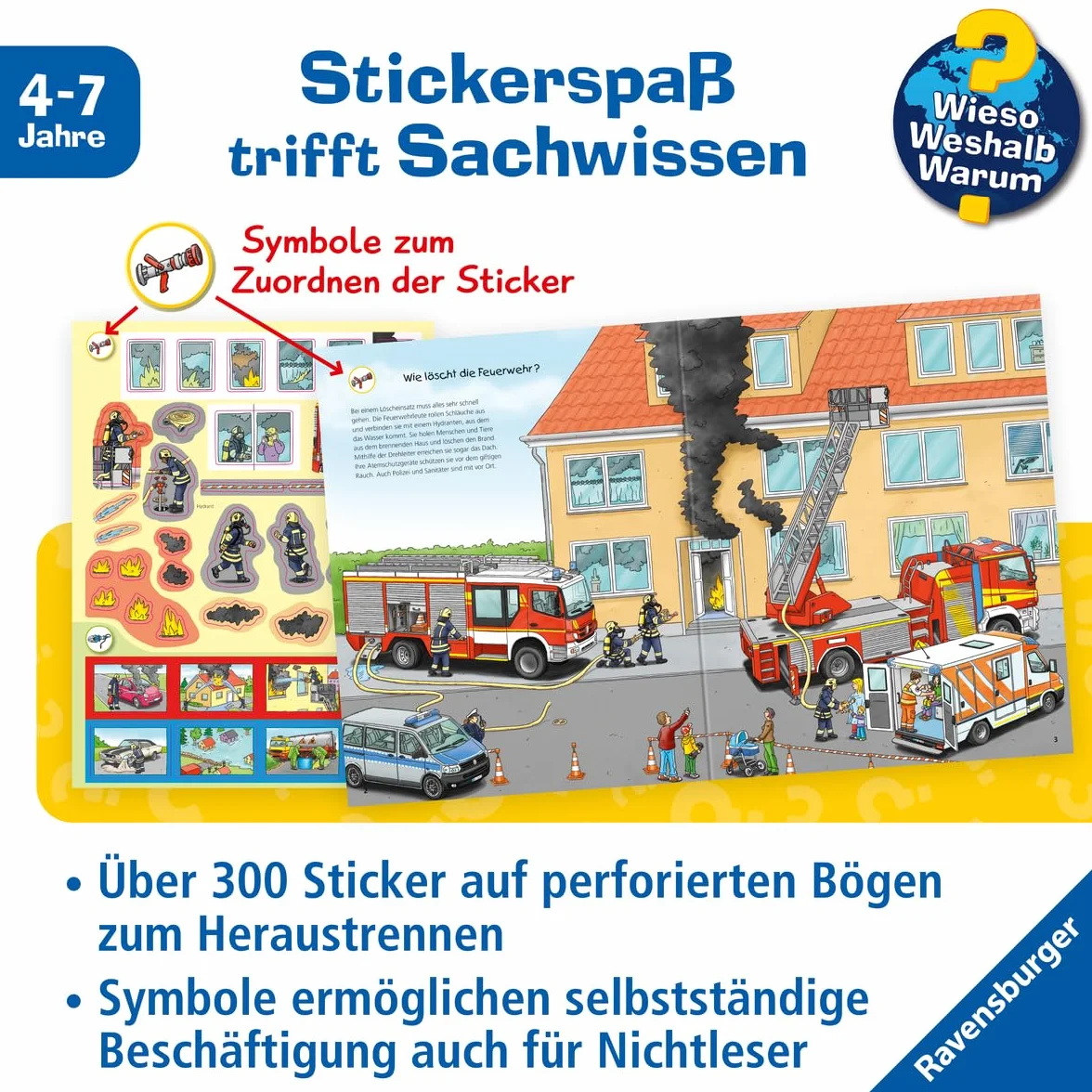 Wieso? Weshalb? Warum? Stickerheft: Feuerwehr