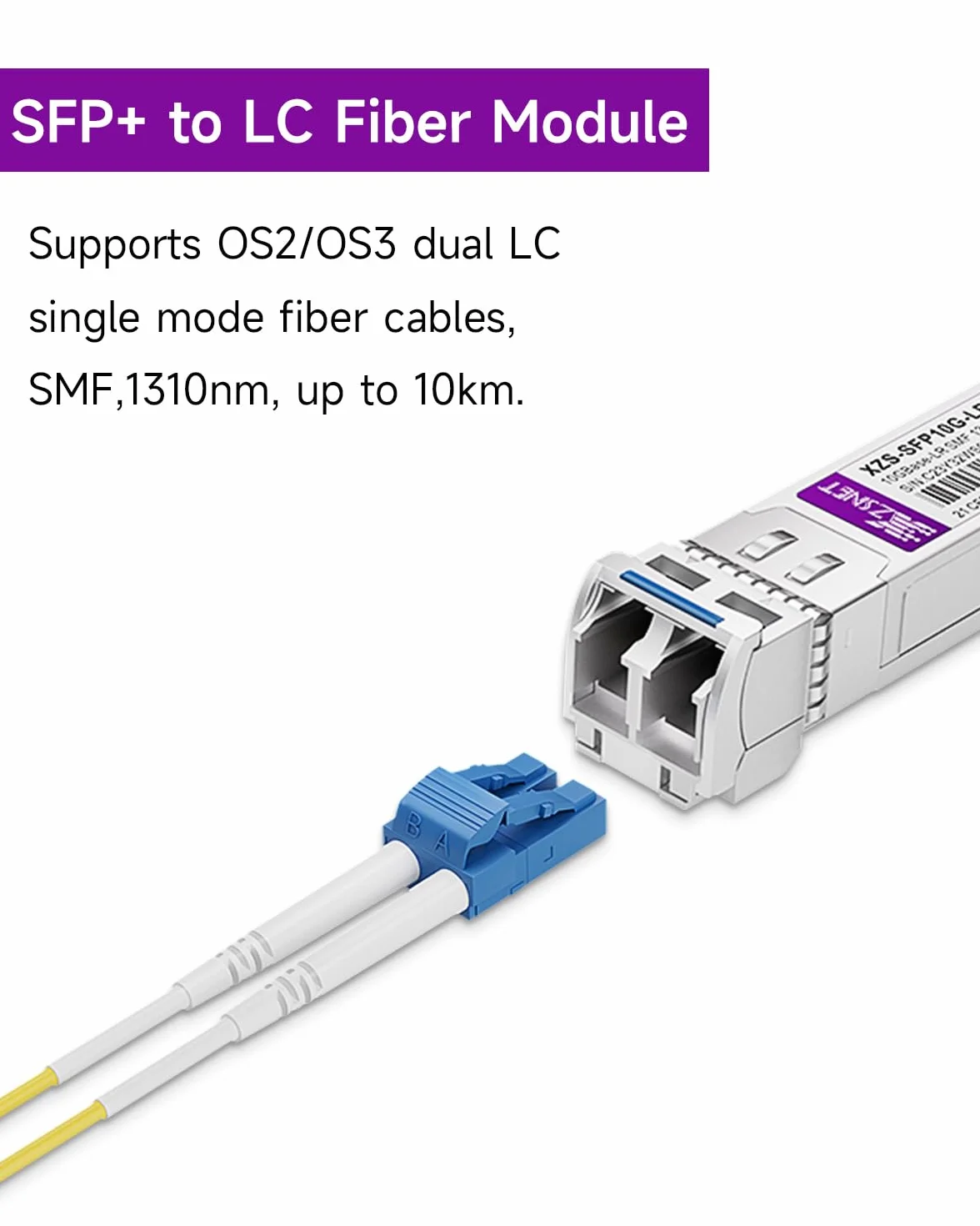 Transceiver 10GBASE-LR SFP+, jednomodowy moduł światłowodowy 10G SFP+ do LC, kompatybilny z Cisco SFP-10G-LR, Ubiquiti UniFi UF-SM-10G, Mikrotik S+31DLC10D, Meraki, Netgear, D-Link i innymi, 2
